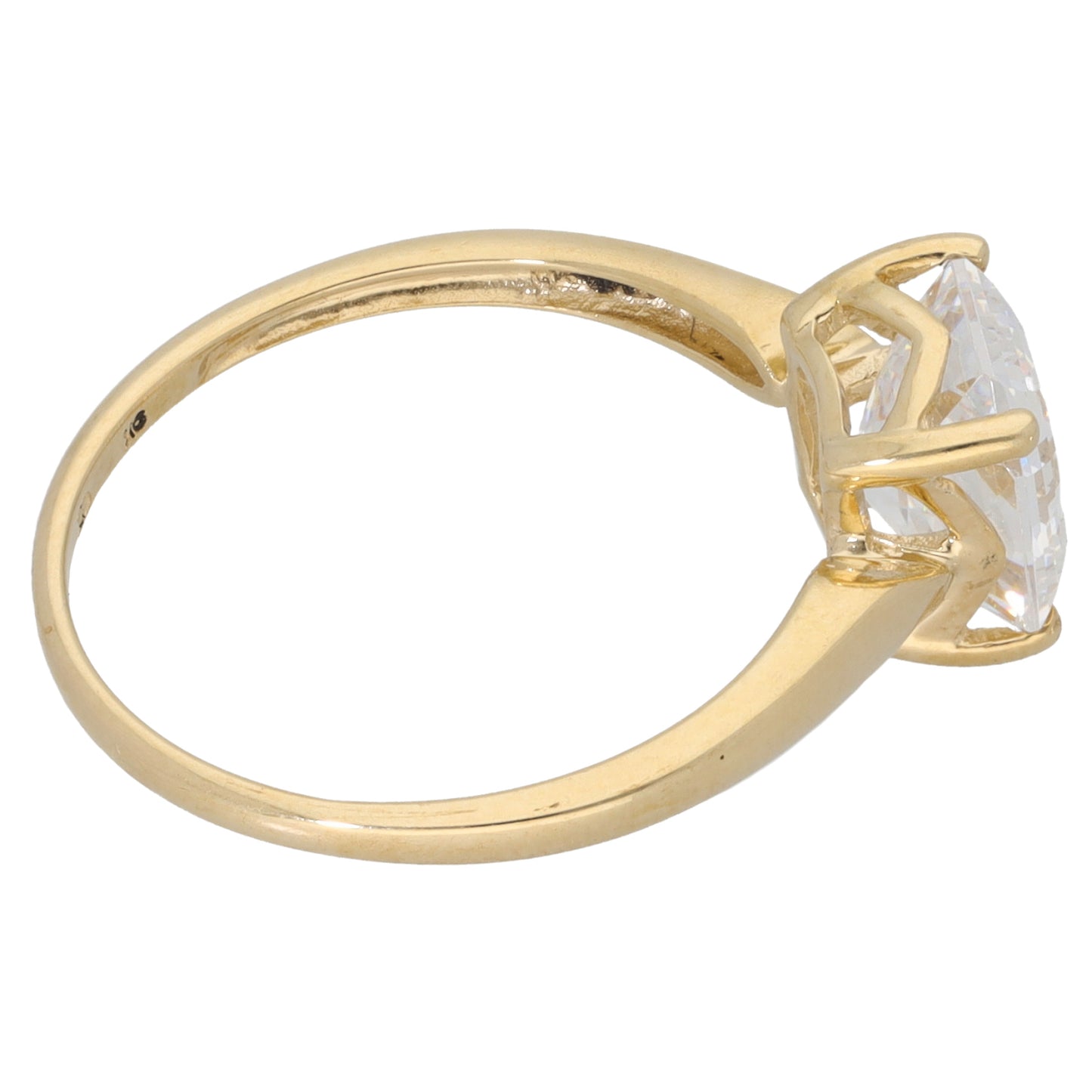 9ct Gold Cubic Zirconia Single Stone Ring Size M