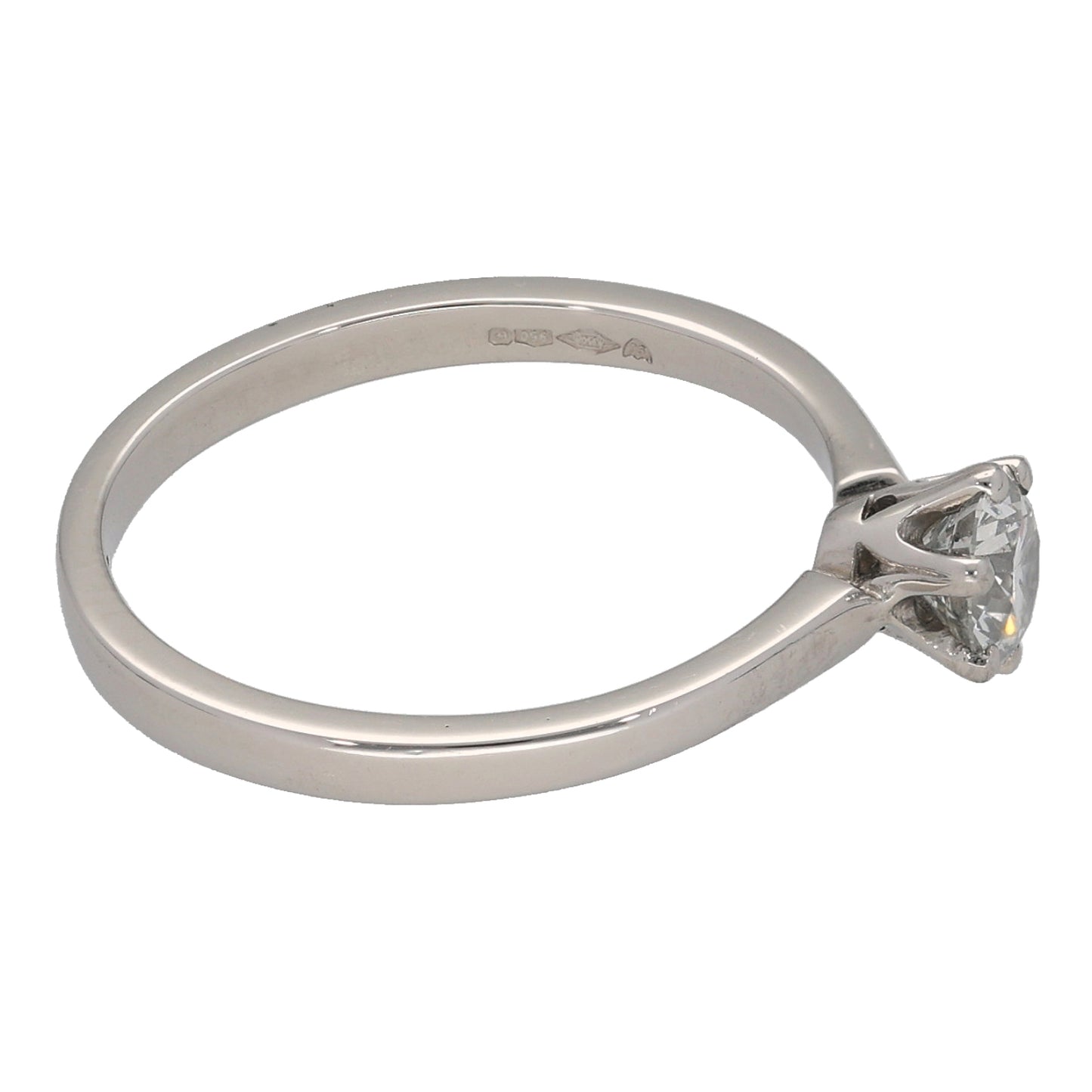 Platinum 0.40ct Diamond Solitaire Ring Size L