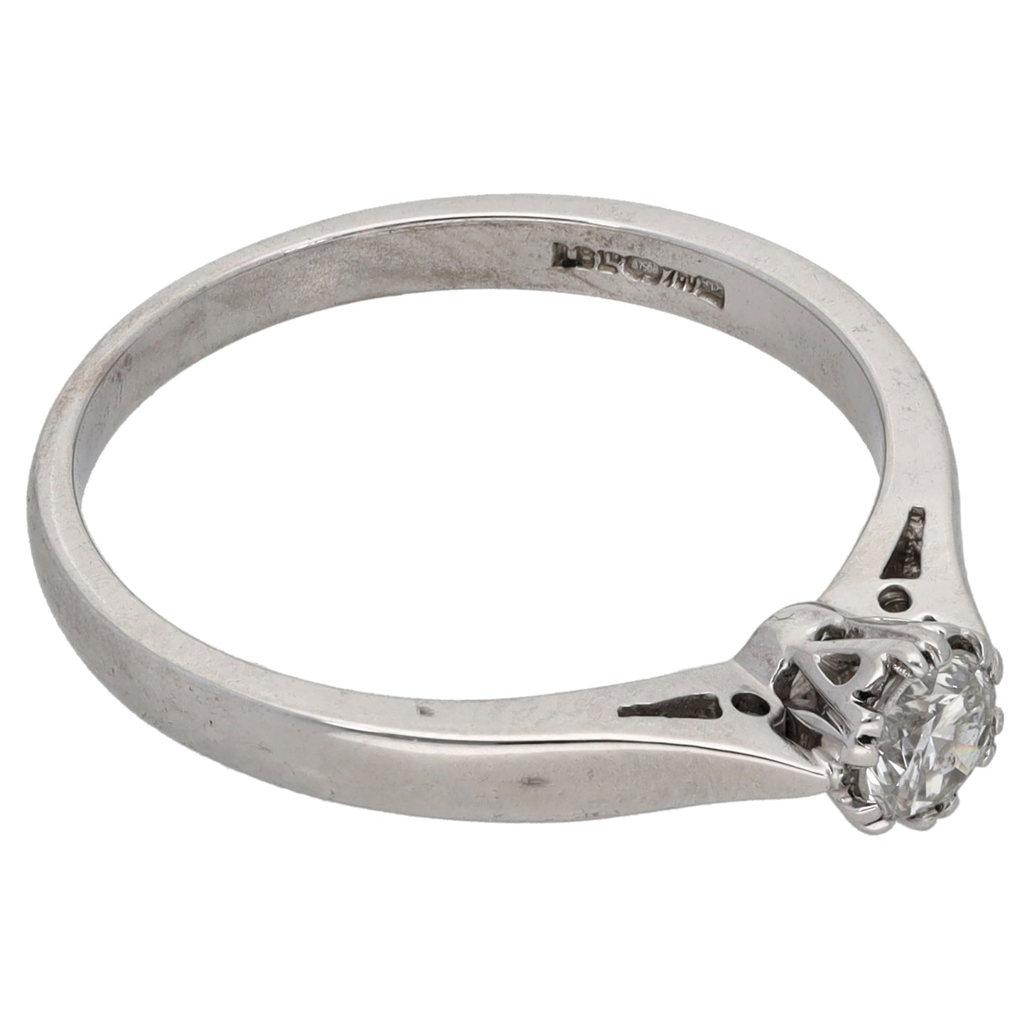 18ct White Gold 0.25ct Diamond Solitaire Ring Size N