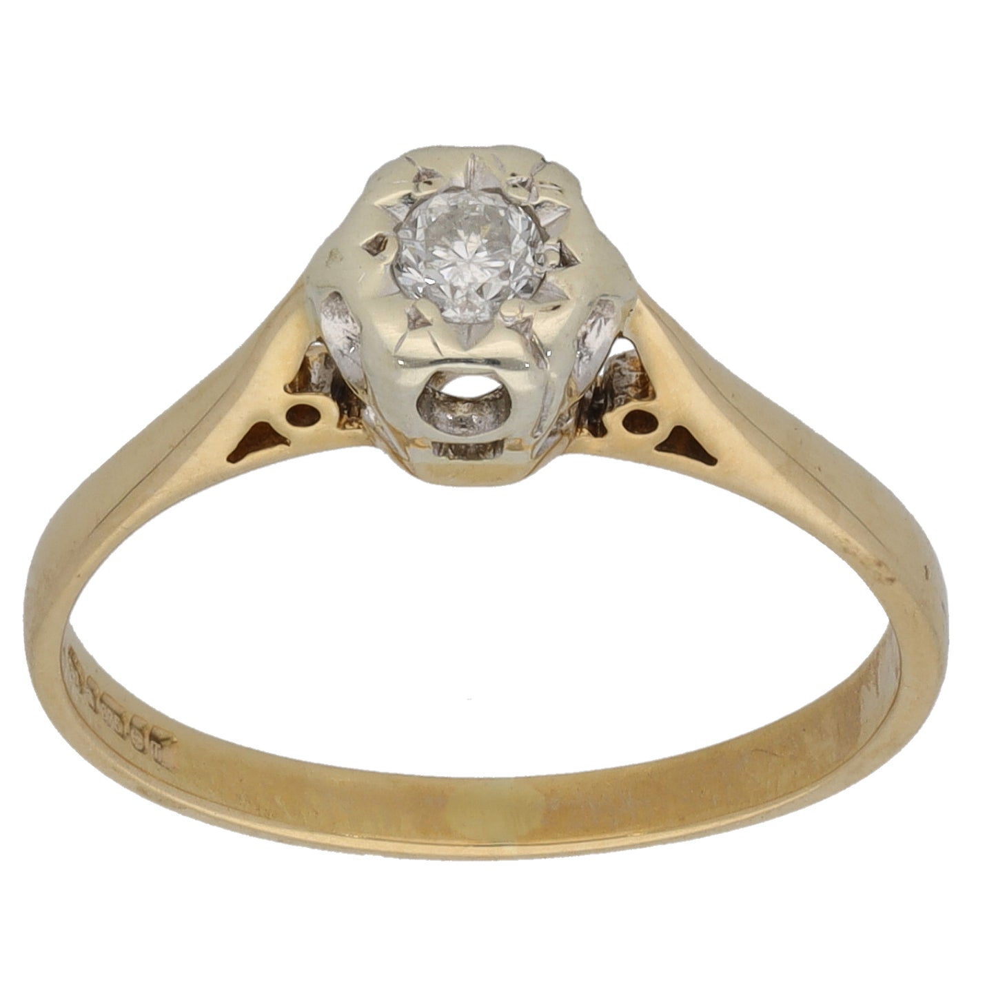 9ct Gold 0.10ct Diamond Solitaire Ring Size K