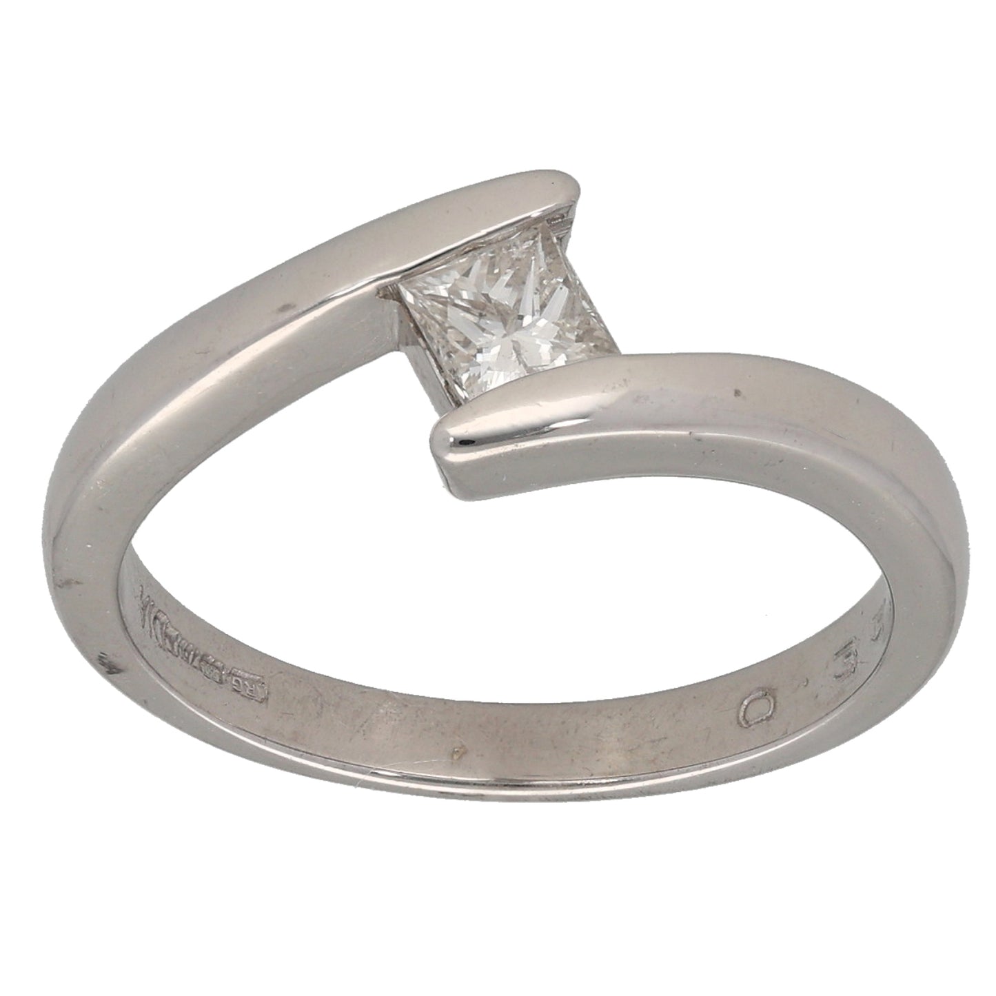 18ct White Gold 0.33ct Diamond Solitaire Ring Size O