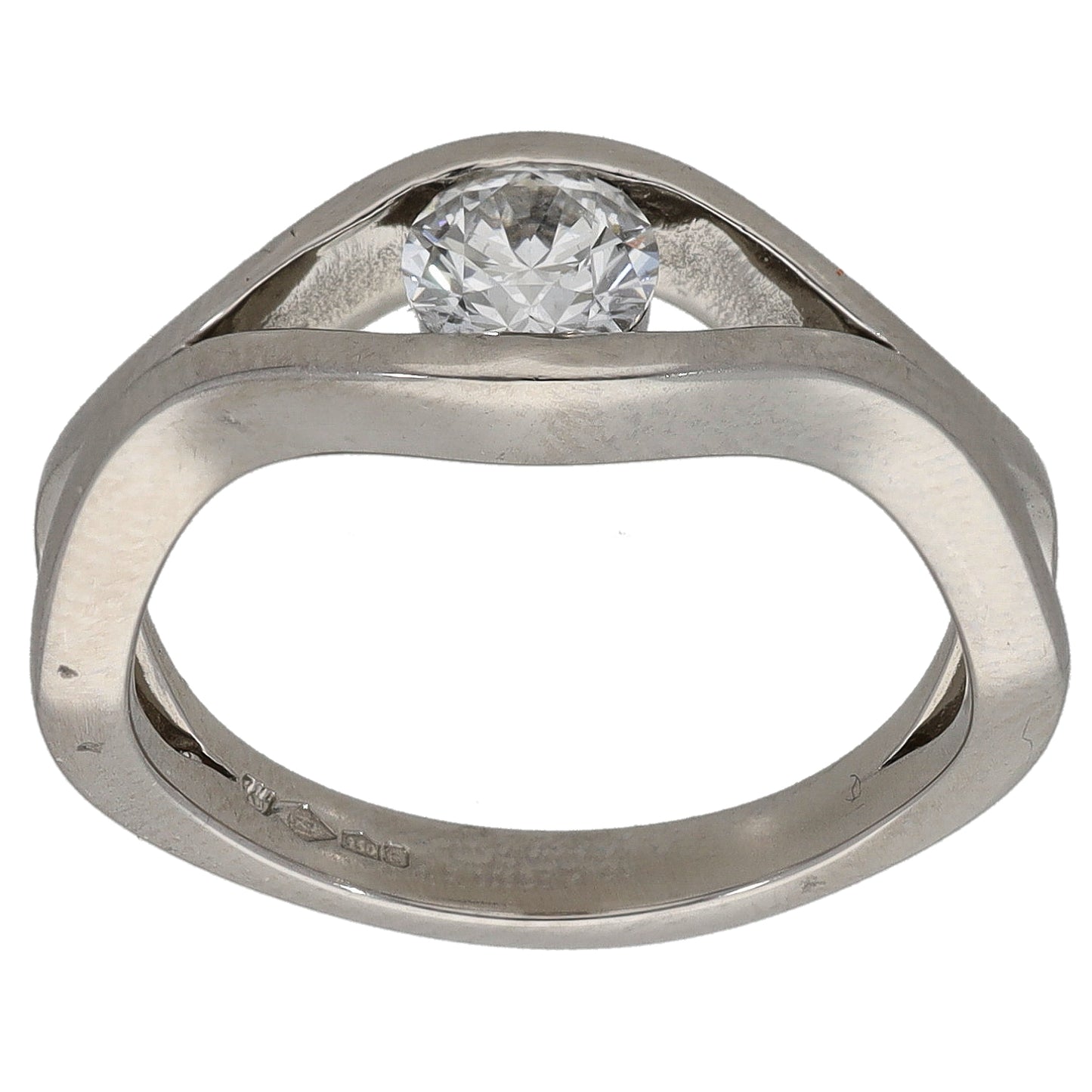 Platinum 0.50ct Diamond Solitaire Ring Size M