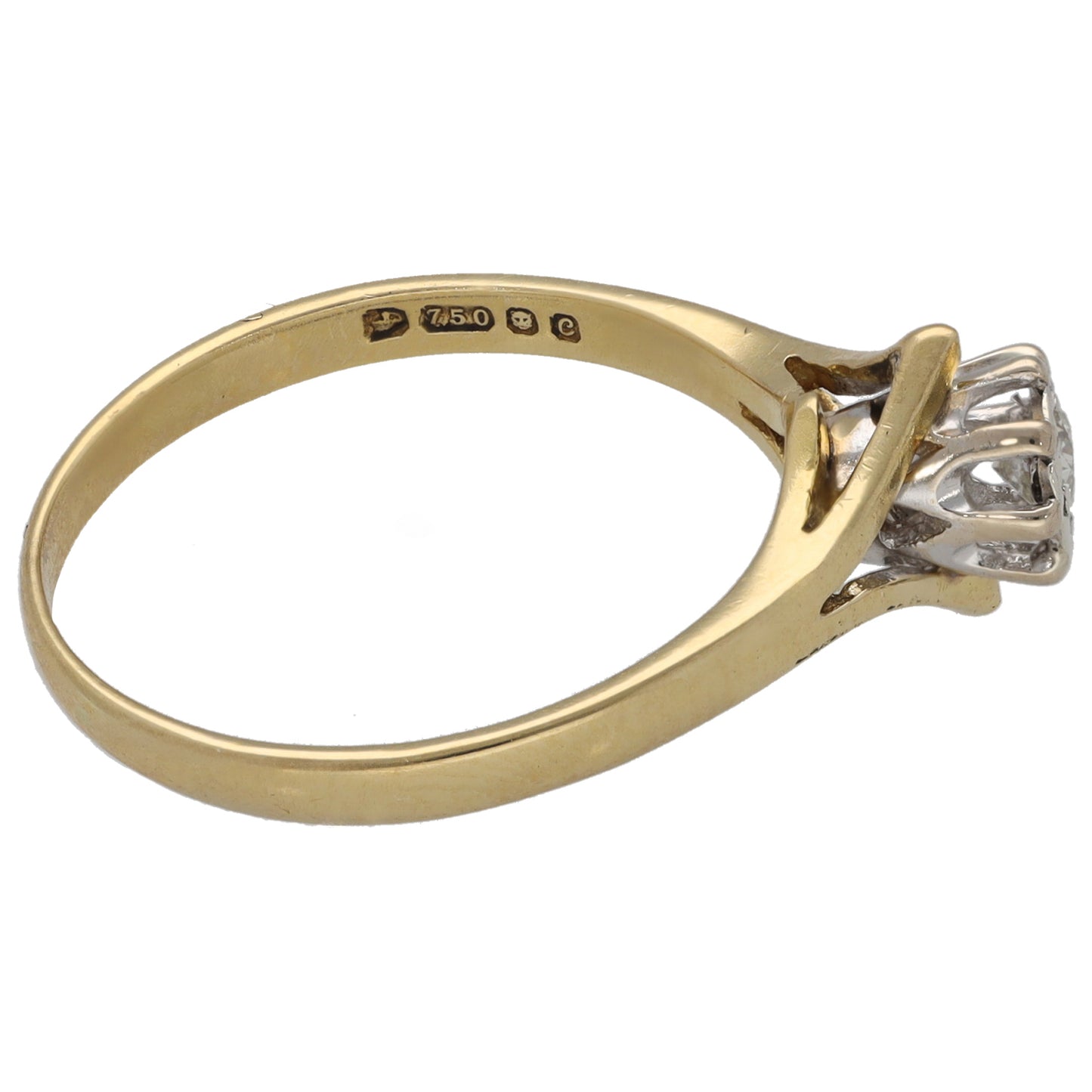 18ct Gold 0.10ct Diamond Solitaire Ring Size M