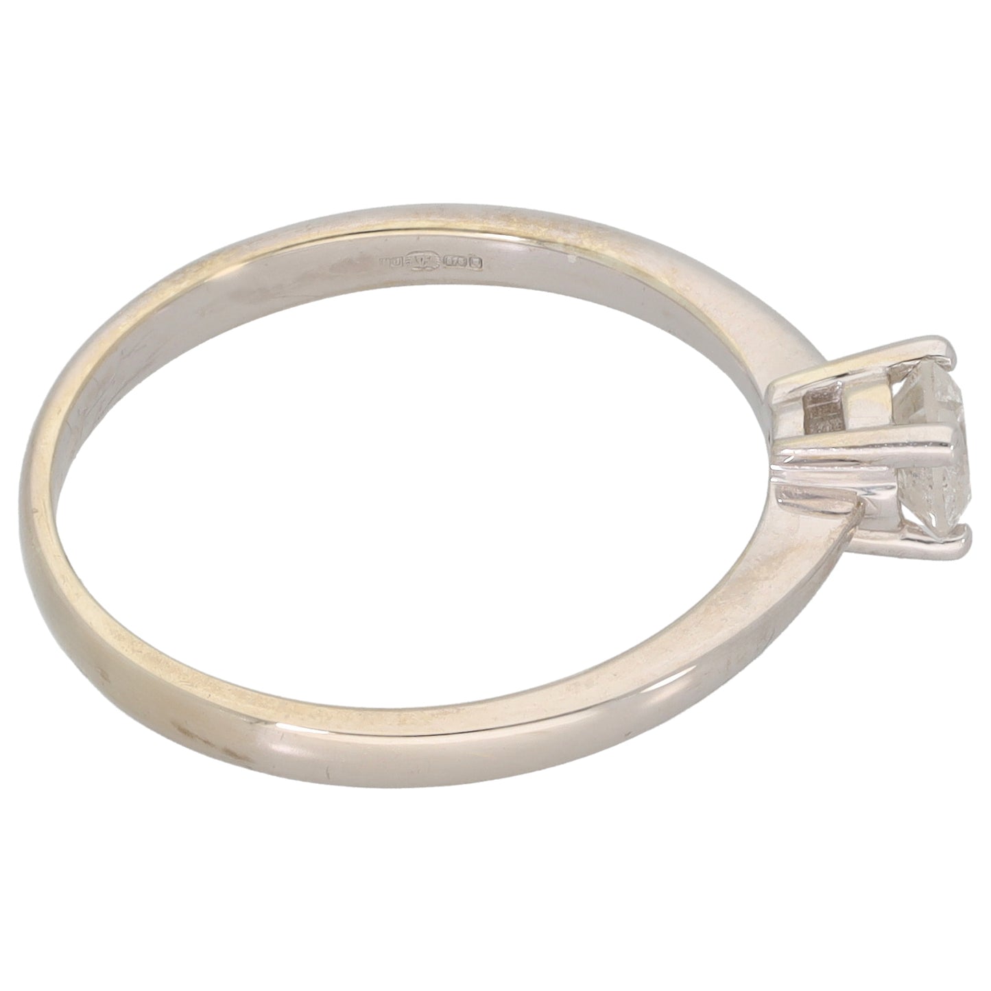 9ct White Gold 0.33ct Diamond Solitaire Ring Size P