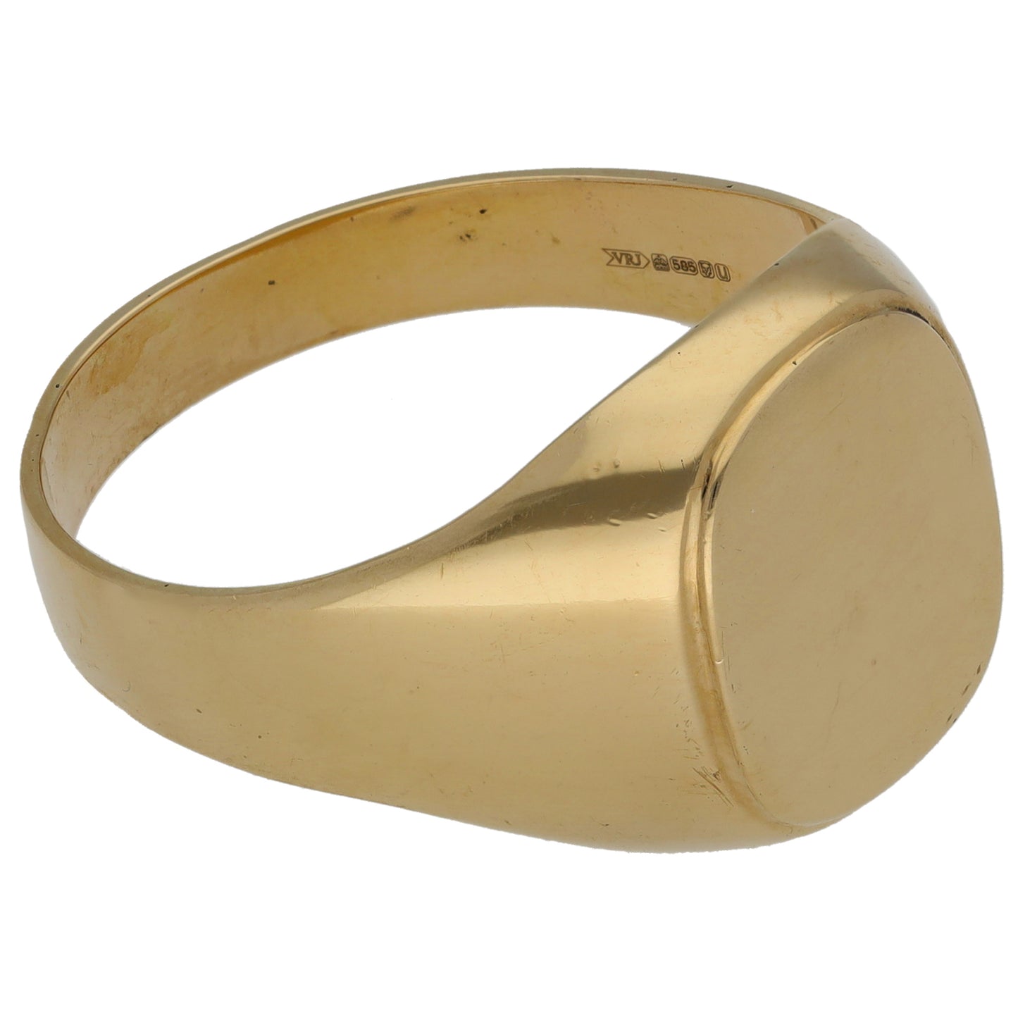 14ct Gold Plain Signet Ring Size Z+1