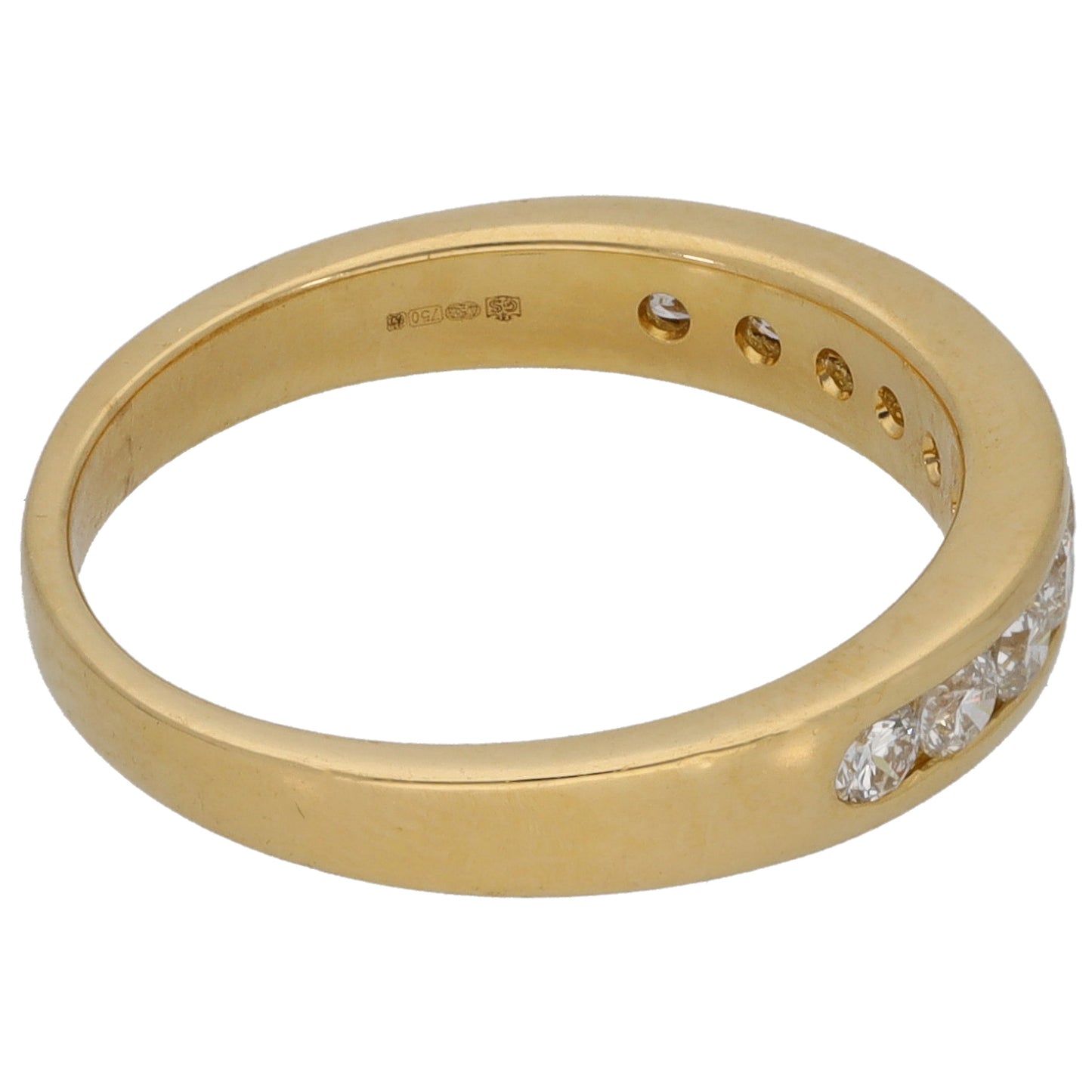18ct Gold 0.50ct Diamond Half Eternity Ring Size N