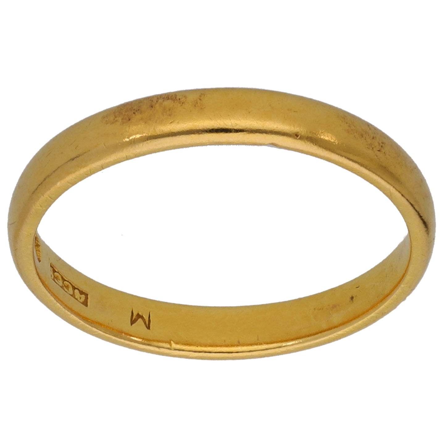 22ct Gold Plain Wedding Ring Size L