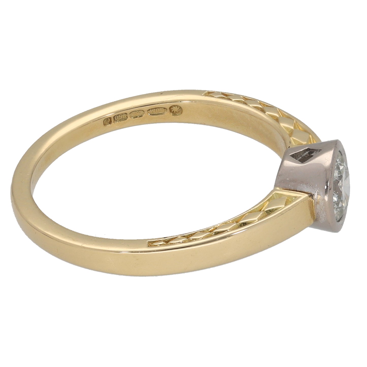 18ct Gold 0.50ct Diamond Solitaire Ring Size O