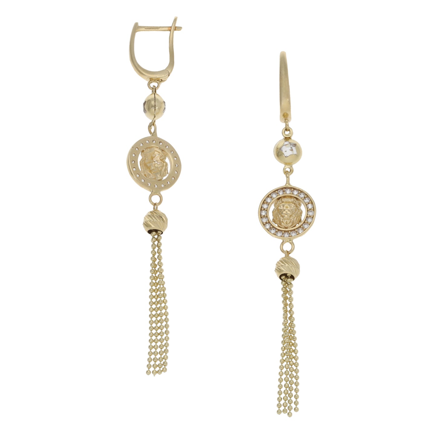 14ct Gold Cubic Zirconia Drop Earrings