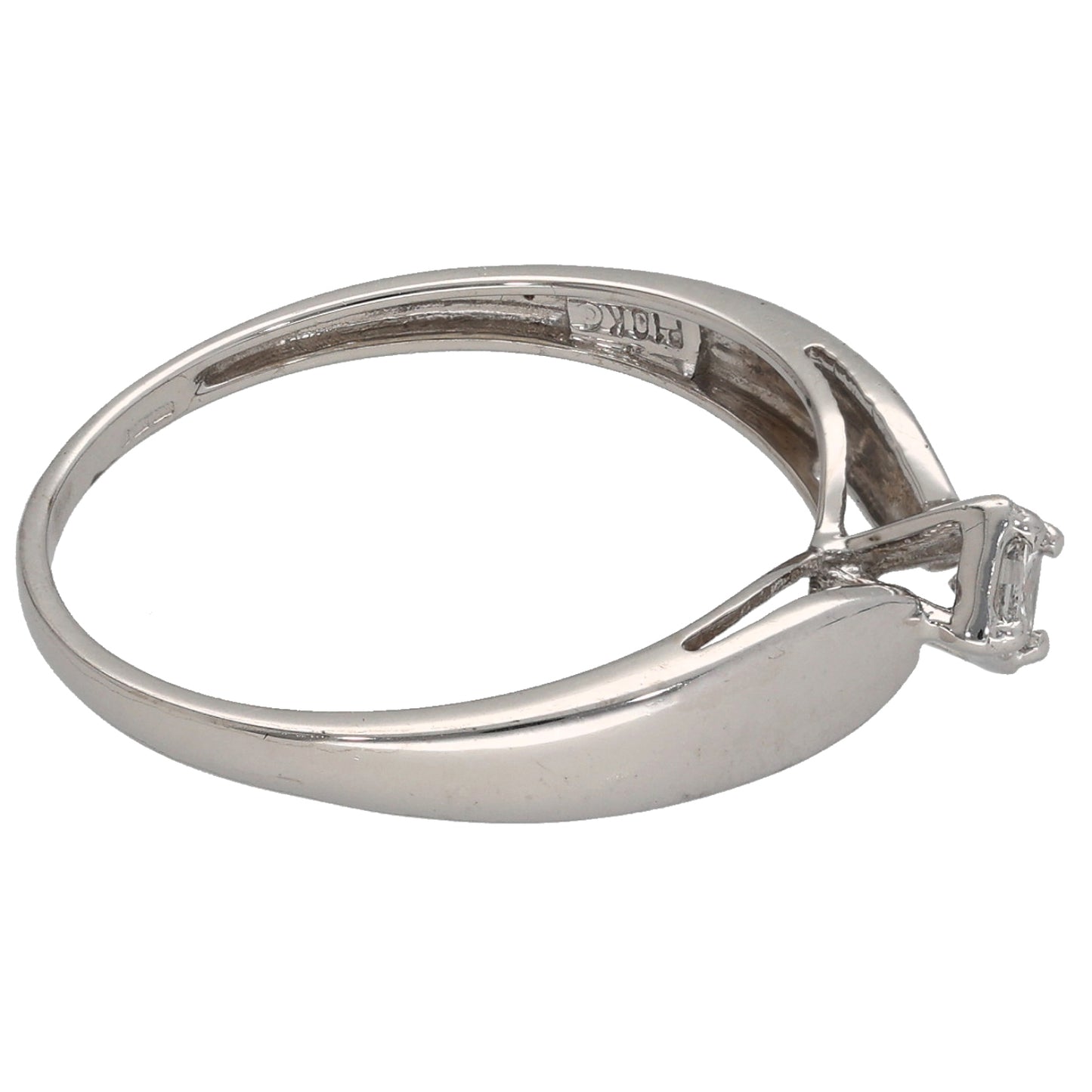 9ct White Gold 0.10ct Diamond Solitaire Ring Size N