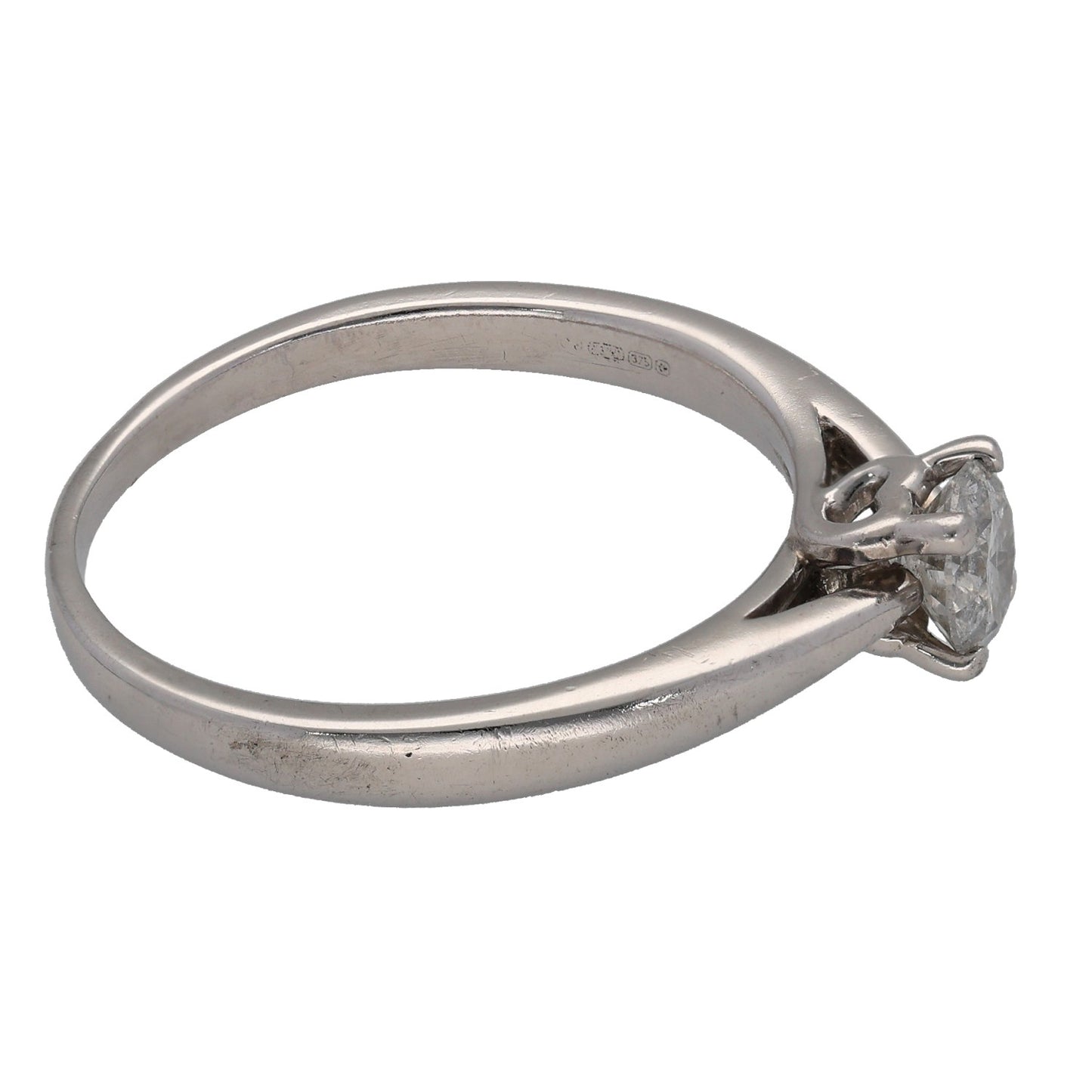 9ct White Gold 0.50ct Diamond Solitaire Ring Size Q
