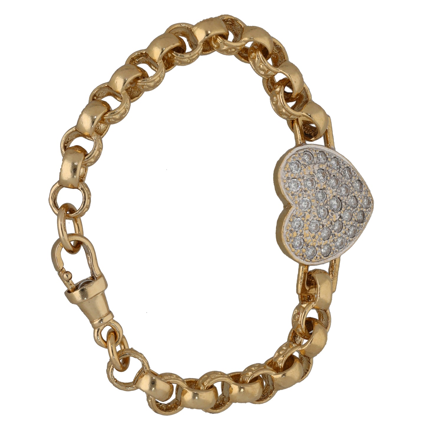 9ct Gold Cubic Zirconia Belcher Bracelet