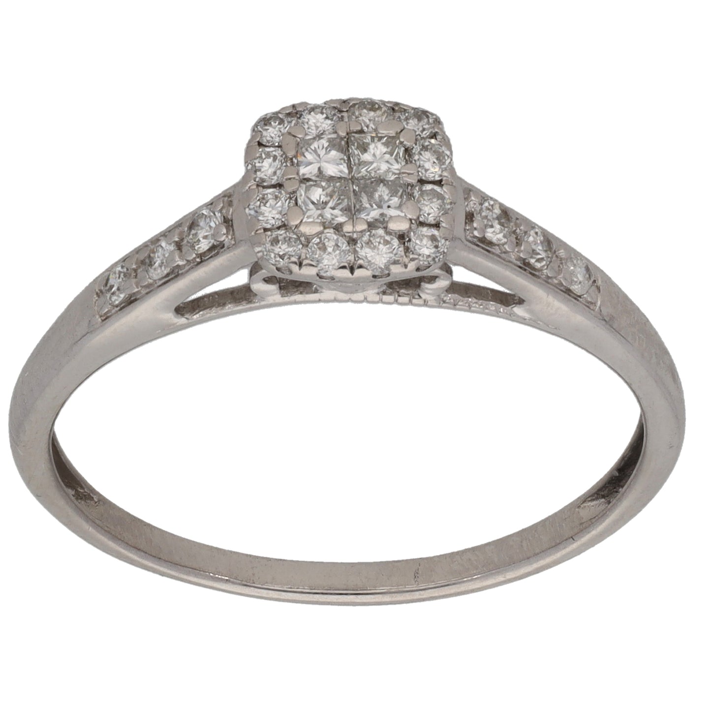 9ct Gold 0.33ct Diamond Cluster Ring Size R