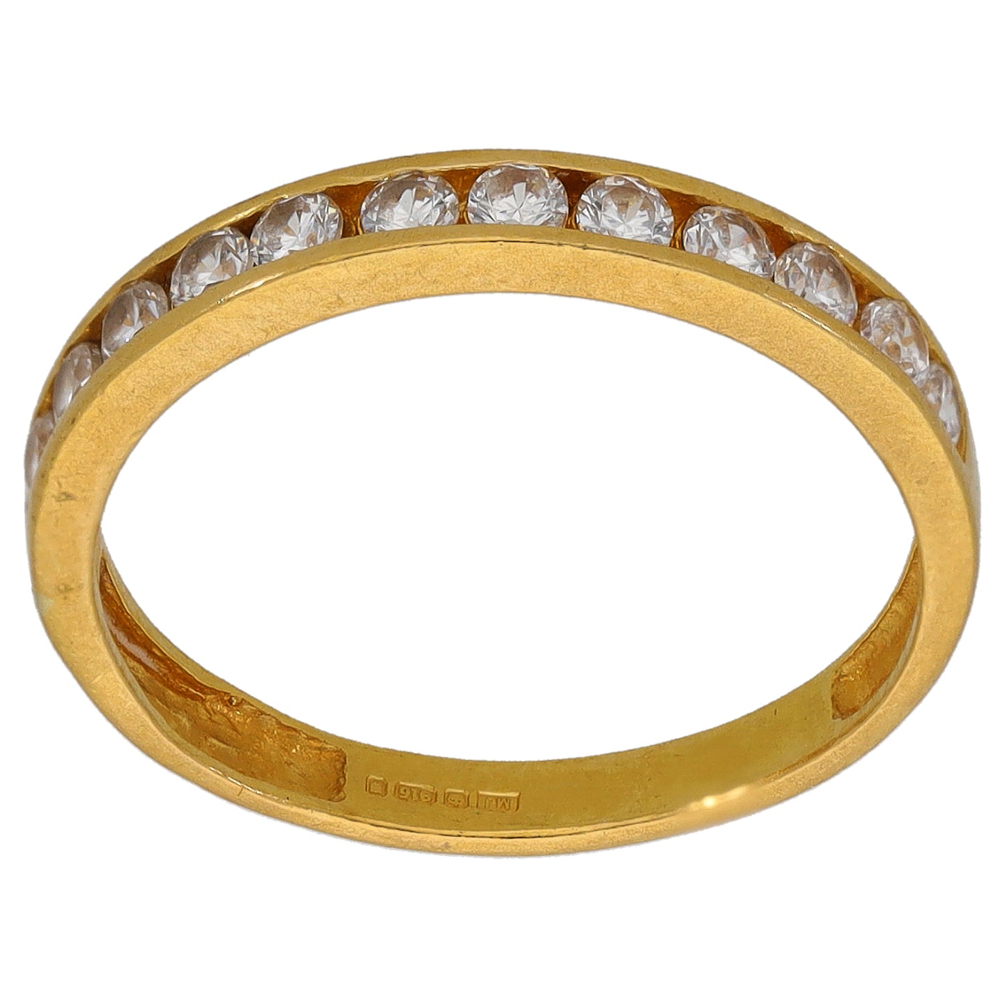 22ct Gold Cubic Zirconia Half Eternity Ring Size L