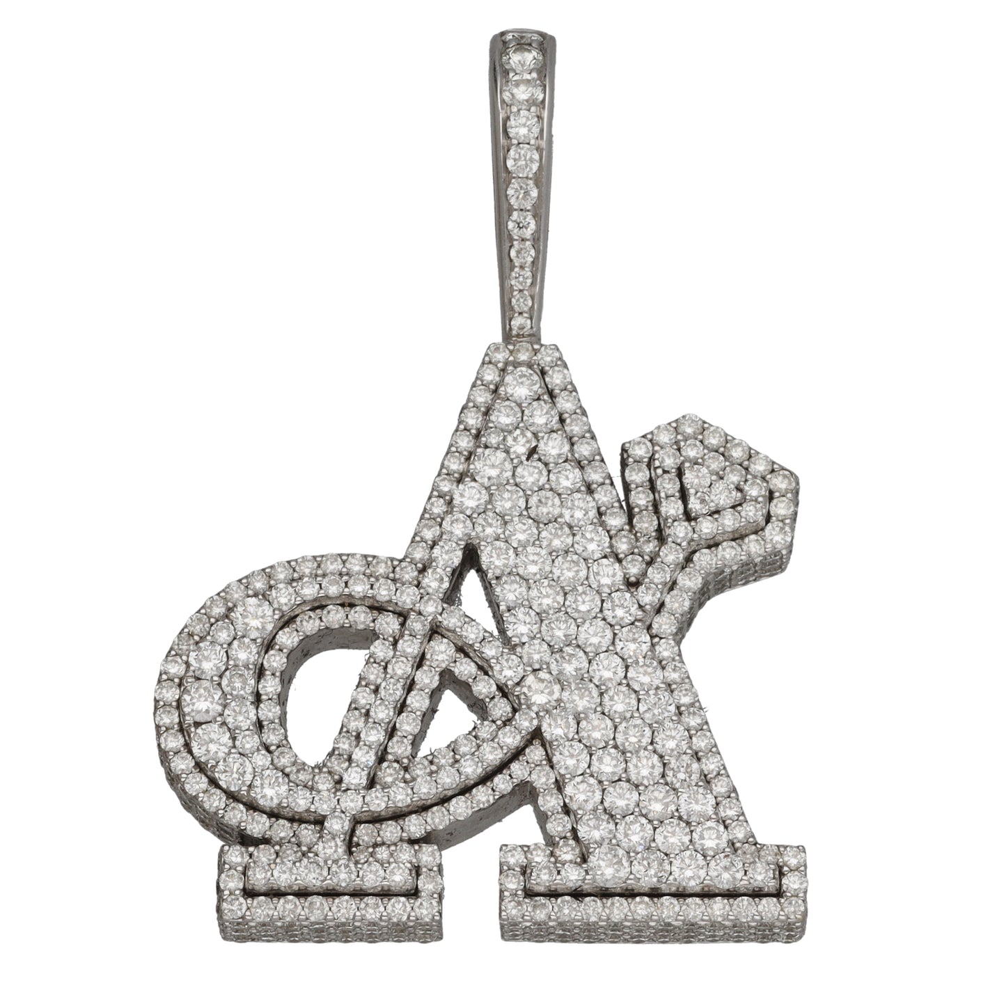9ct White Gold 3.10ct Diamond Initial 'A' Pendant