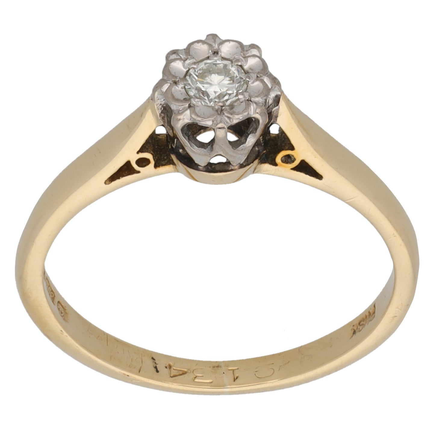 9ct Gold 0.08ct Diamond Solitaire Ring Size M