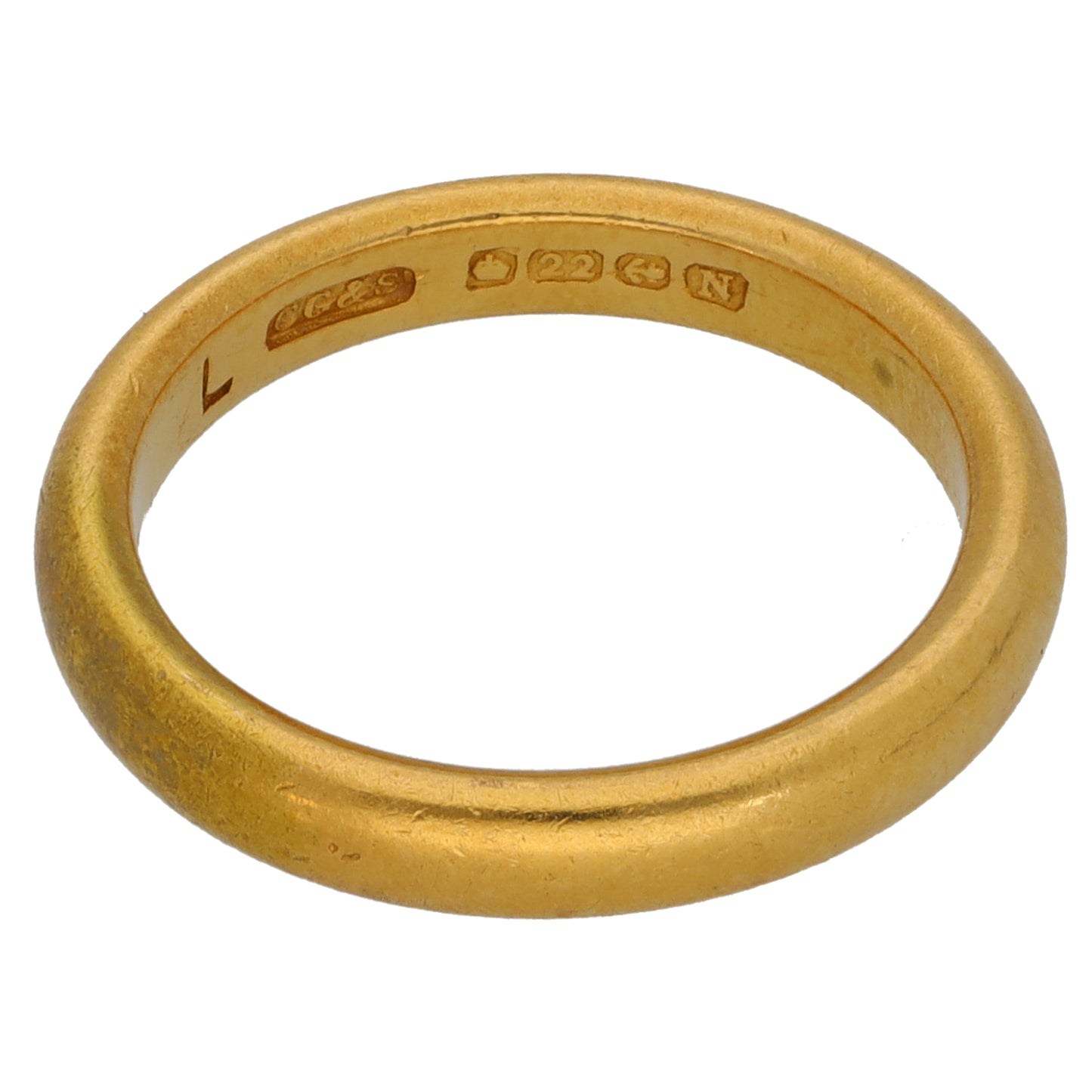 22ct Gold Plain Wedding Ring Size L