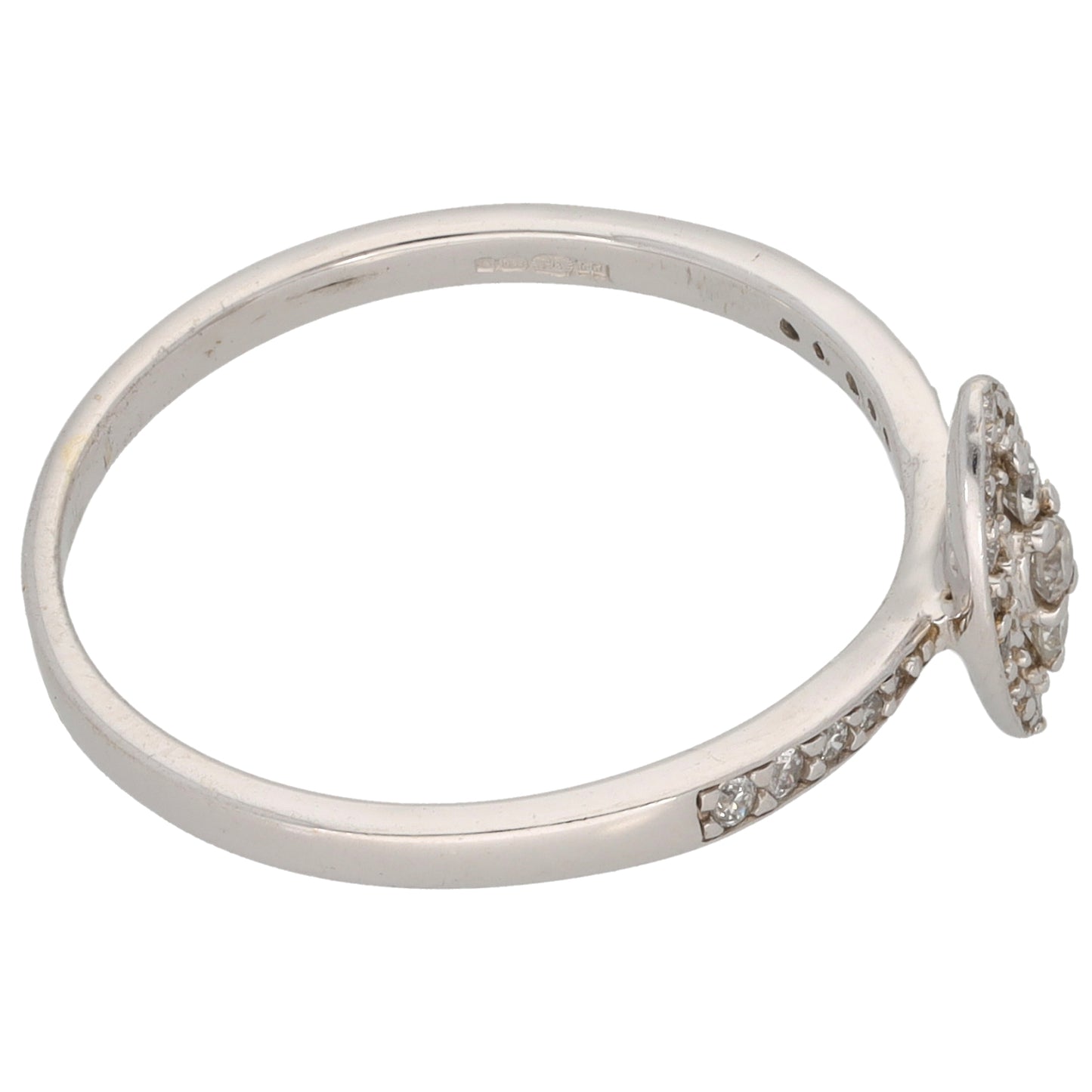 9ct White Gold 0.24ct Diamond Dress/Cocktail Ring Size O