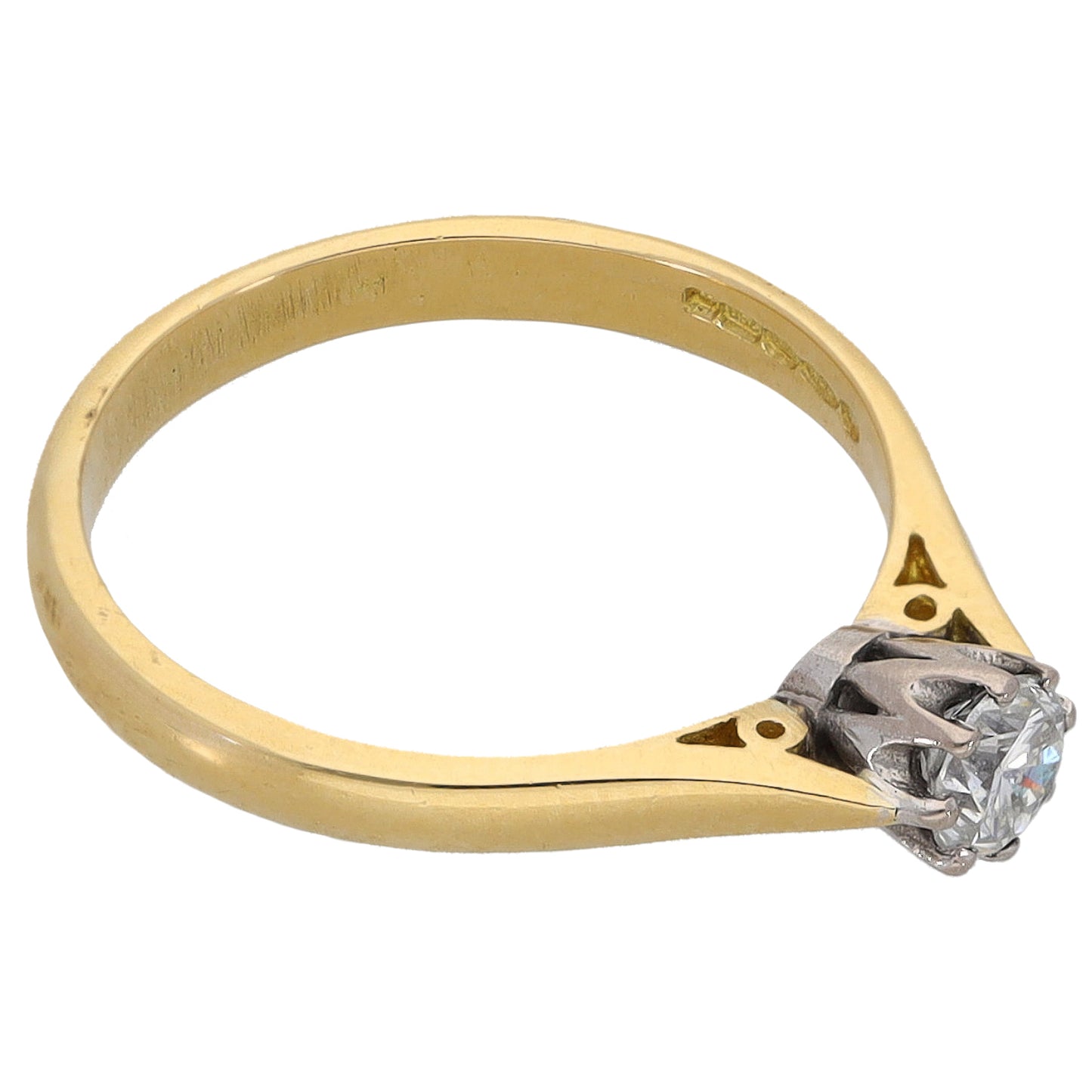 18ct Gold 0.22ct Diamond Solitaire Ring Size M