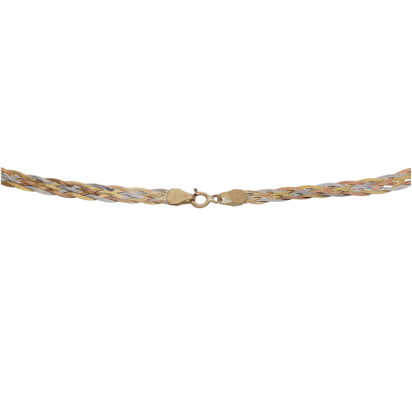 9ct Tricolour Gold Necklace & Bracelet Jewellery Set