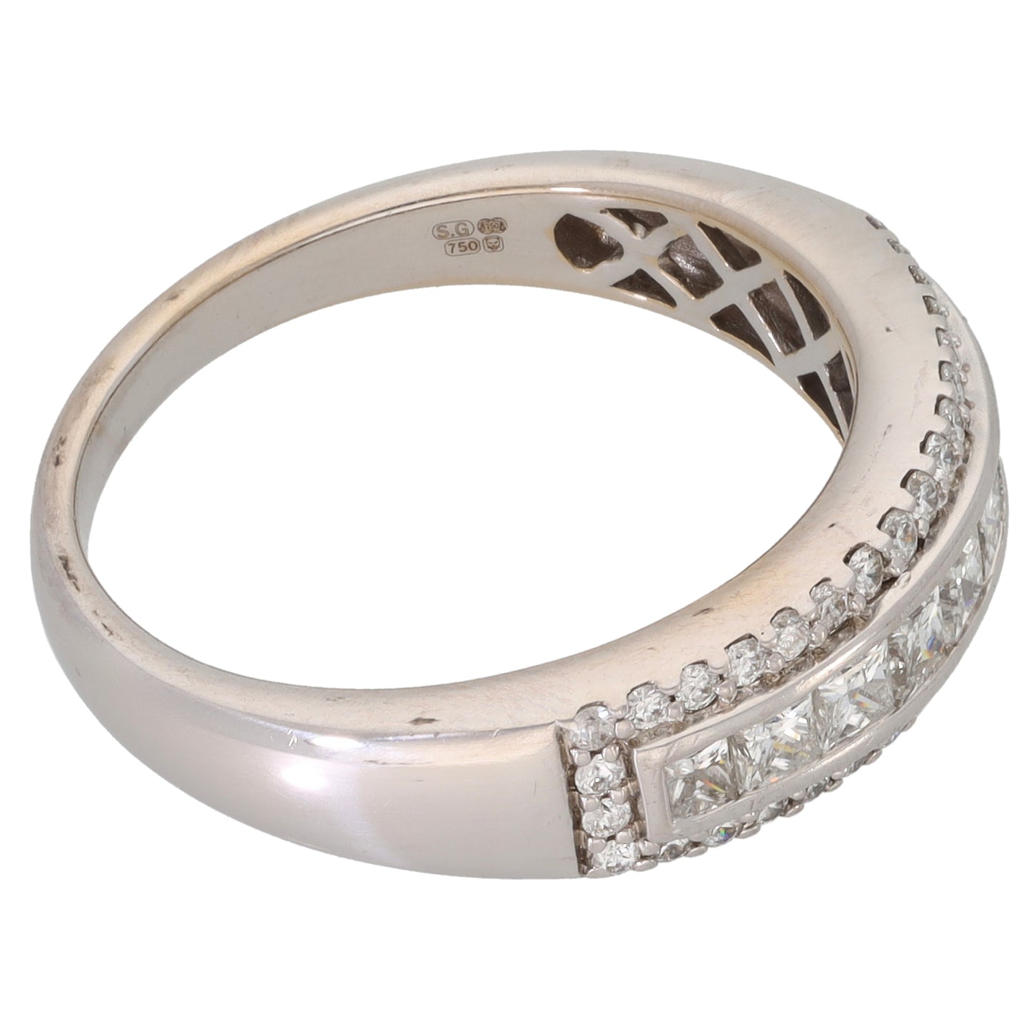 18ct White Gold 1.00ct Diamond Dress/Cocktail Ring Size S