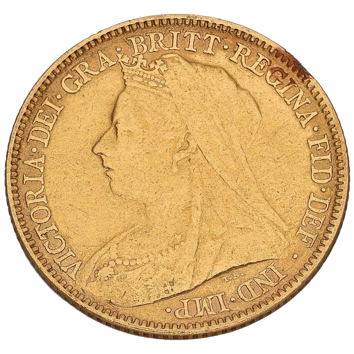 22ct Gold Queen Victoria Half Sovereign Coin 1901