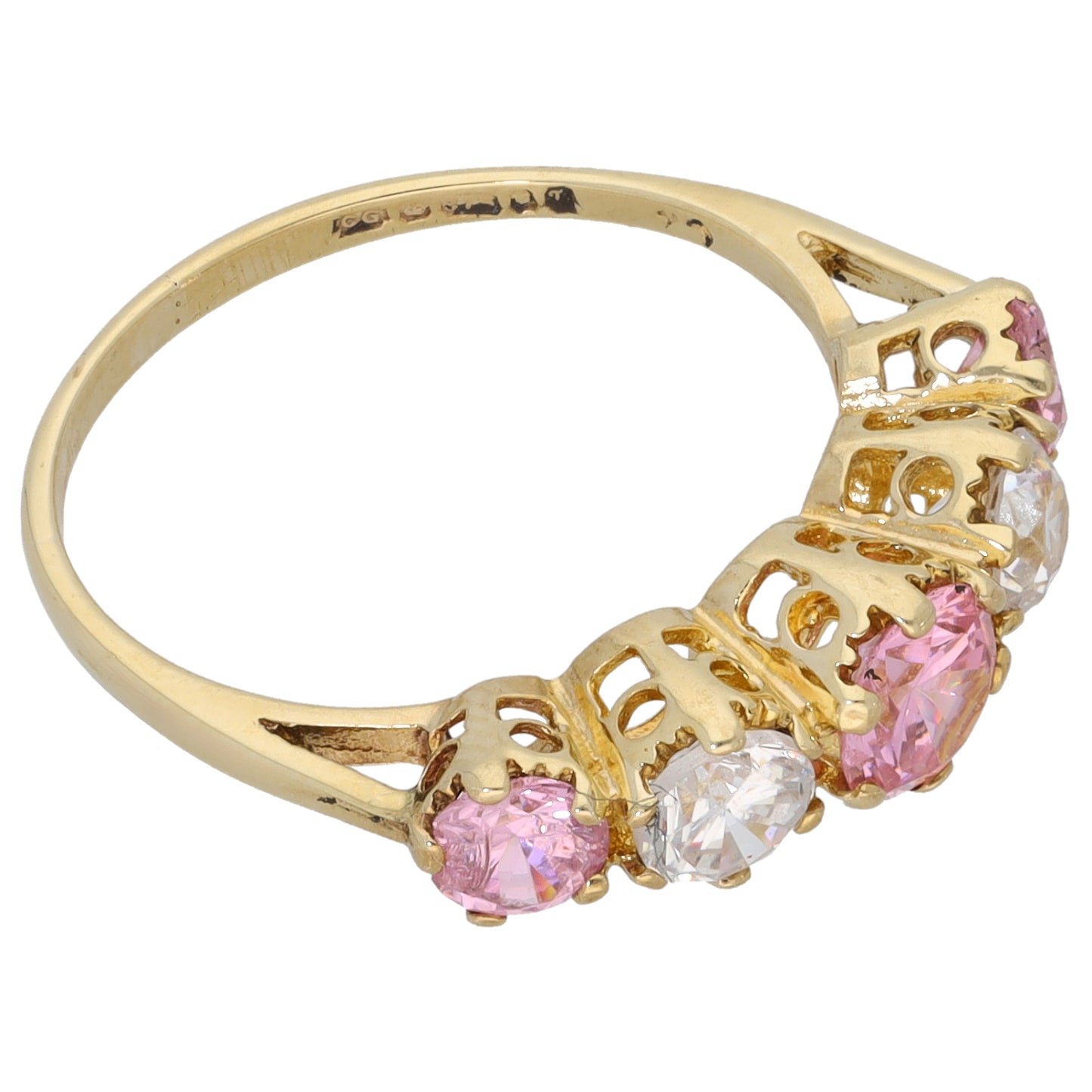 9ct Gold Cubic Zirconia Half Eternity Ring Size M