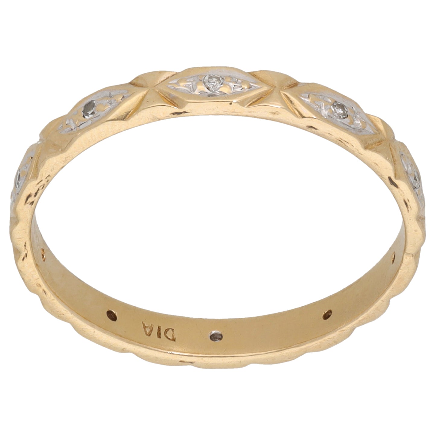 9ct Gold 0.045ct Diamond Eternity Ring Size U