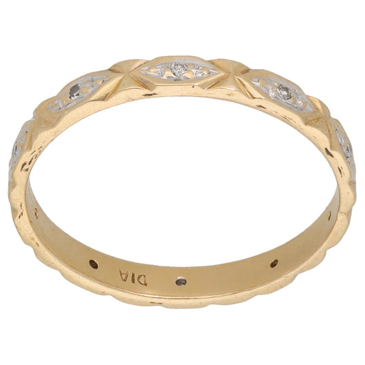 9ct Gold 0.045ct Diamond Eternity Ring Size U