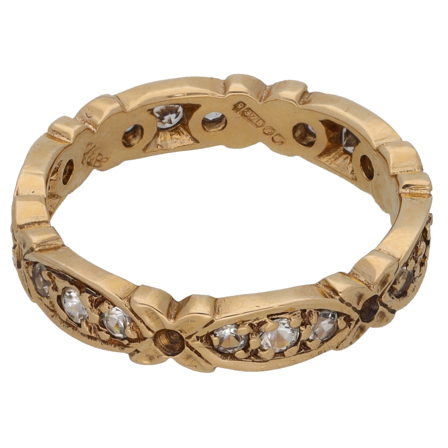 9ct Gold Cubic Zirconia Eternity Ring Size O