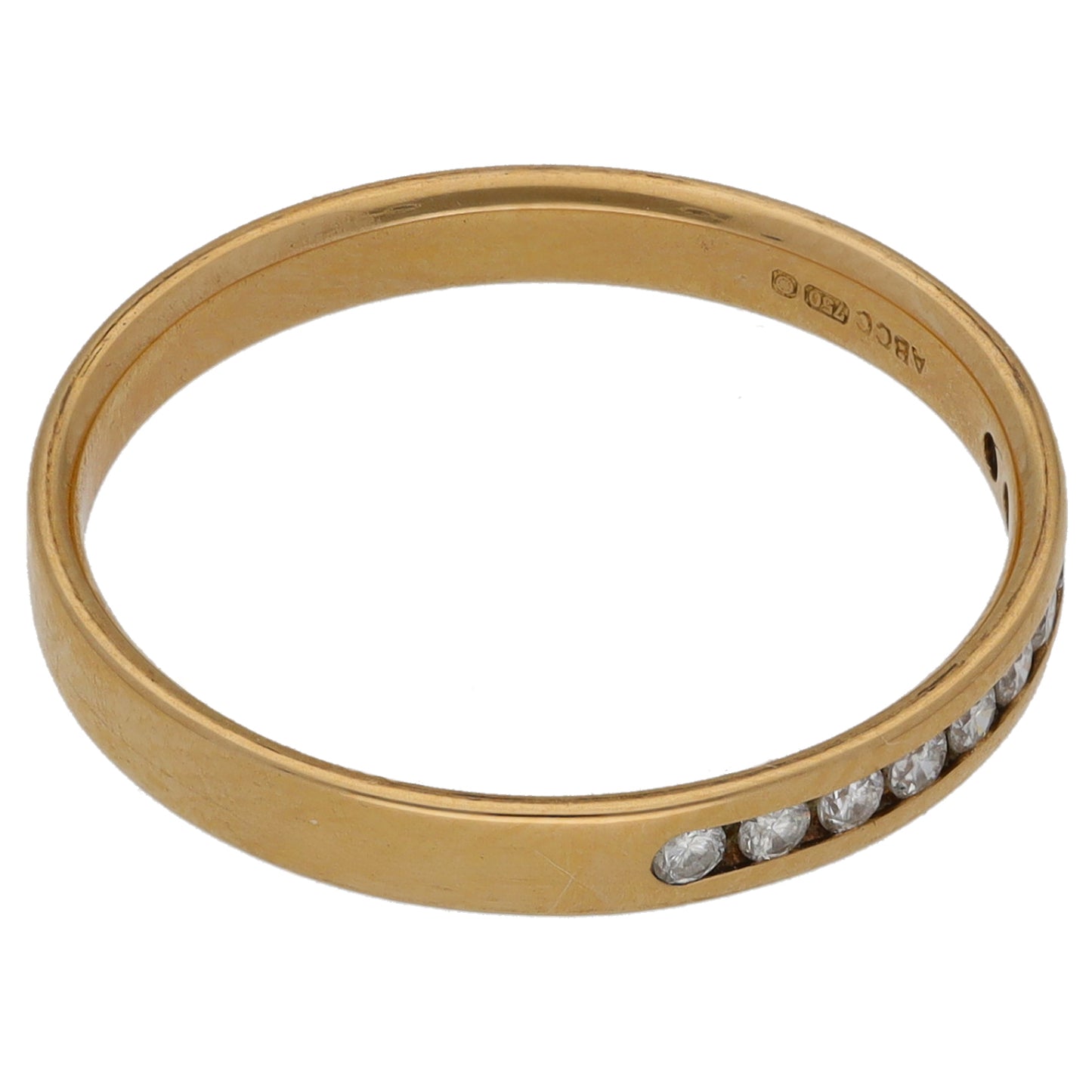 18ct Gold 0.20ct Diamond Half Eternity Ring Size O