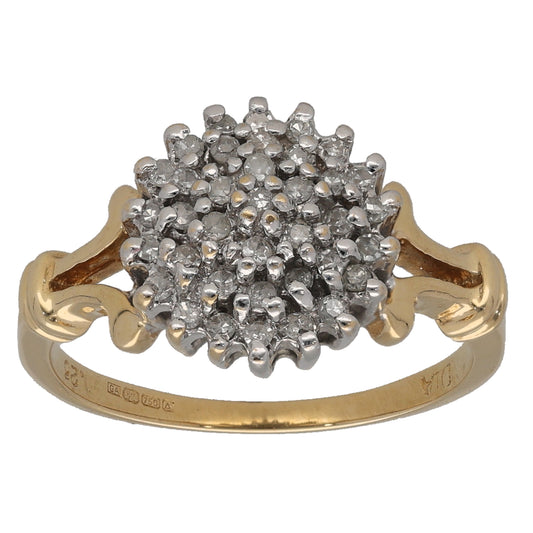 18ct Gold 0.25ct Diamond Cluster Ring Size M