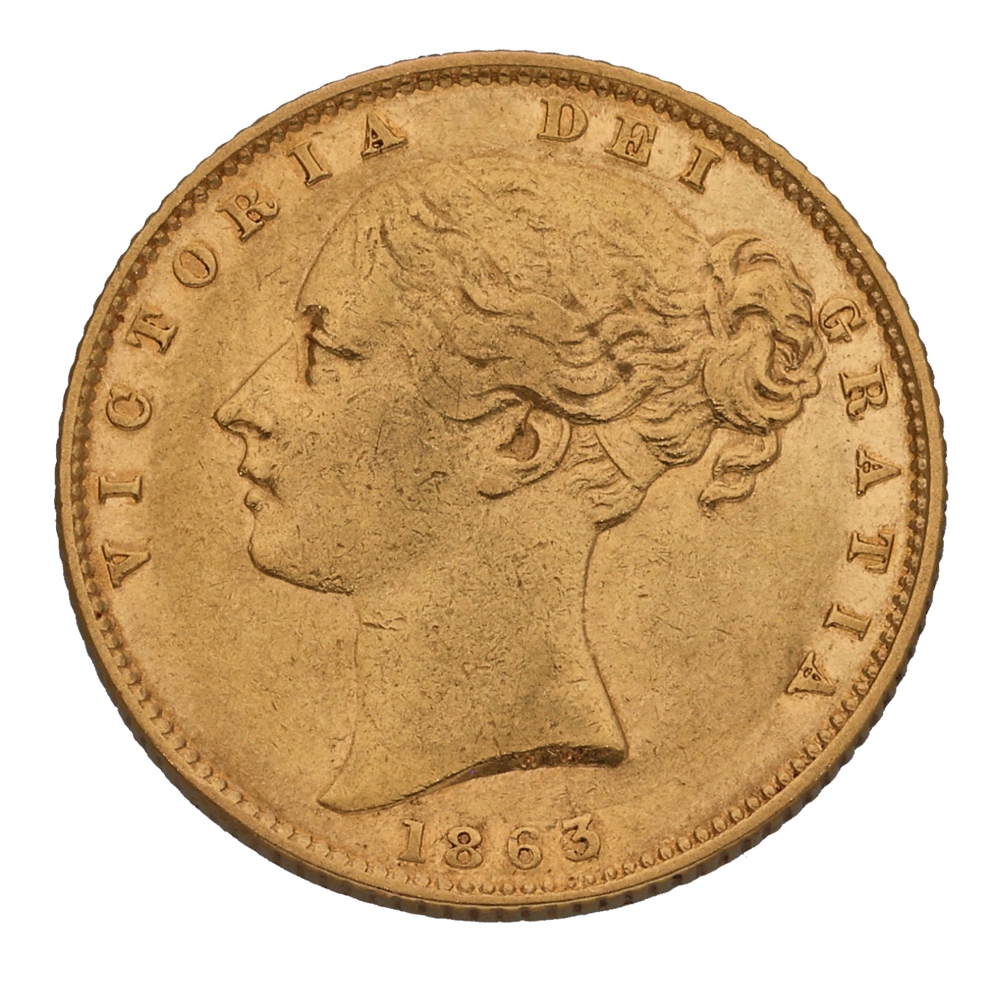 22ct Gold Queen Victoria Full Sovereign Coin 1863