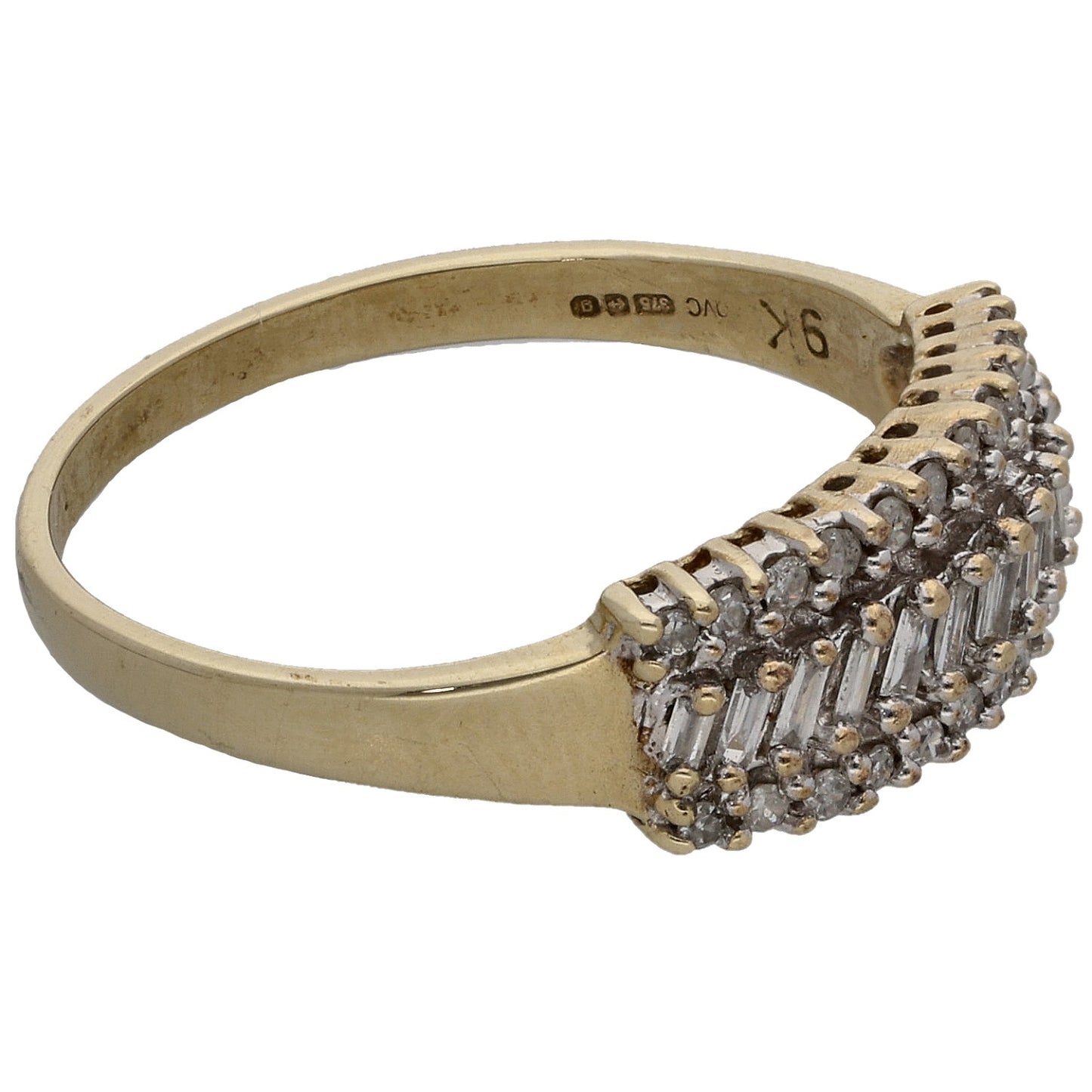 9ct Gold 0.37ct Diamond Dress/Cocktail Ring Size O