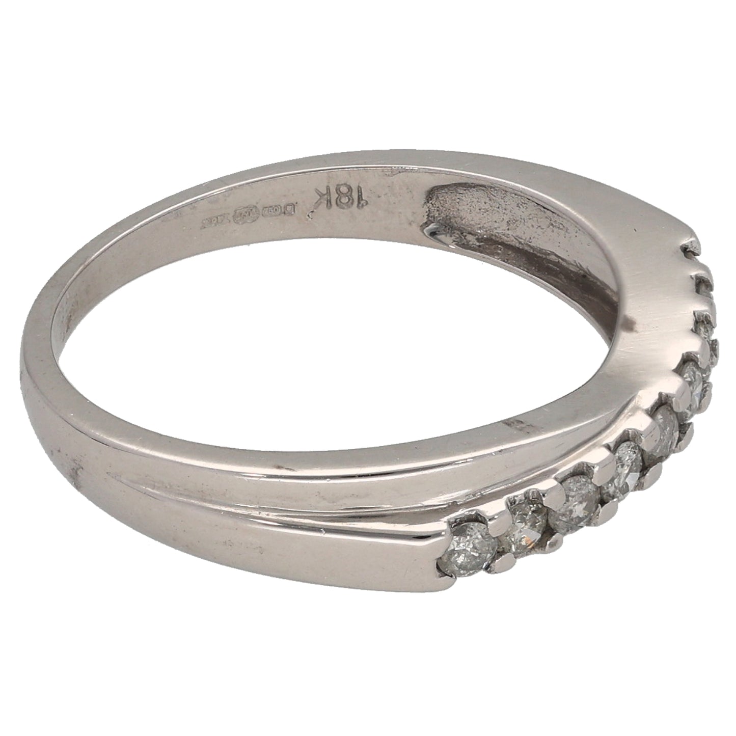 18ct White Gold 0.27ct Diamond Half Eternity Ring Size K