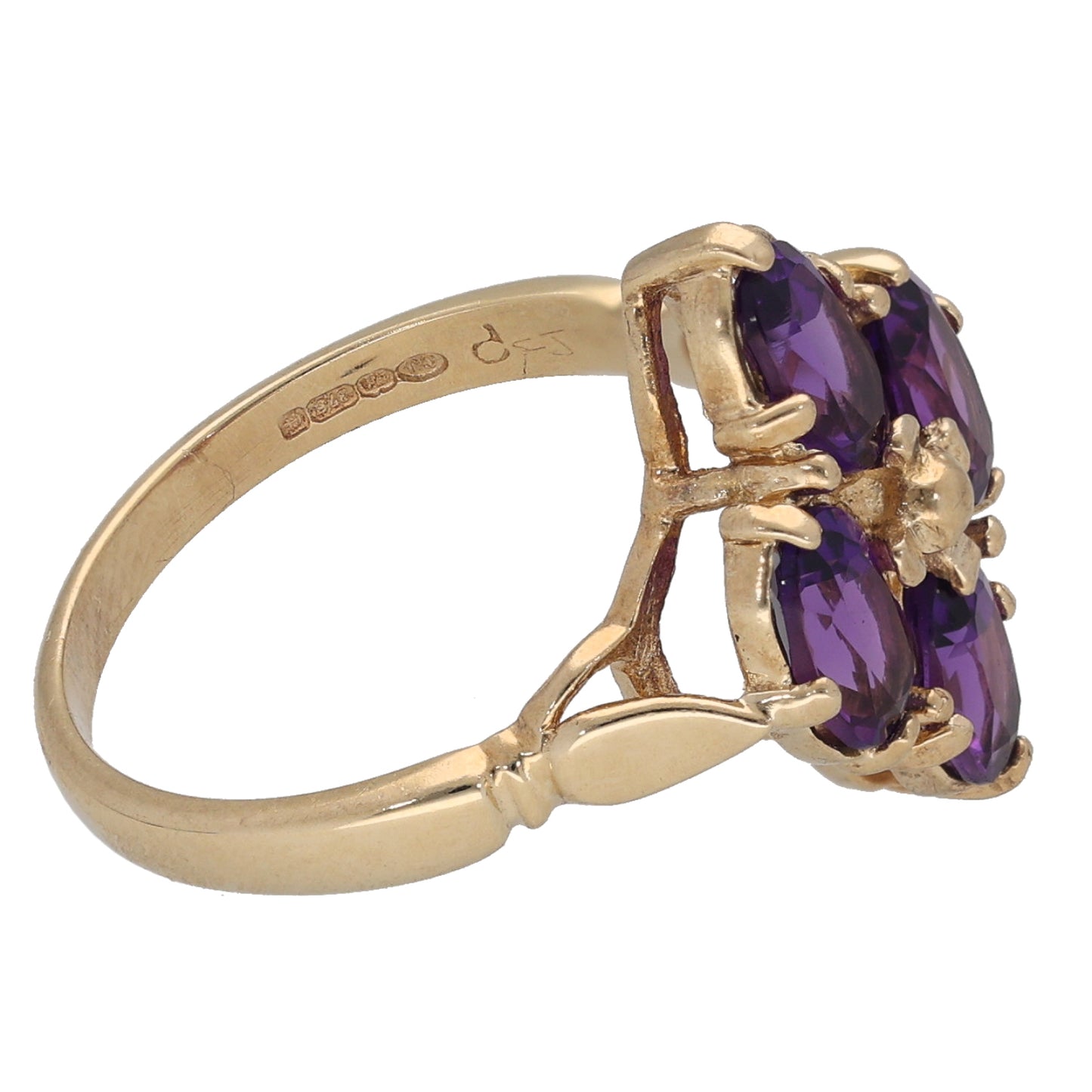 9ct Gold Amethyst Dress/Cocktail Ring Size K