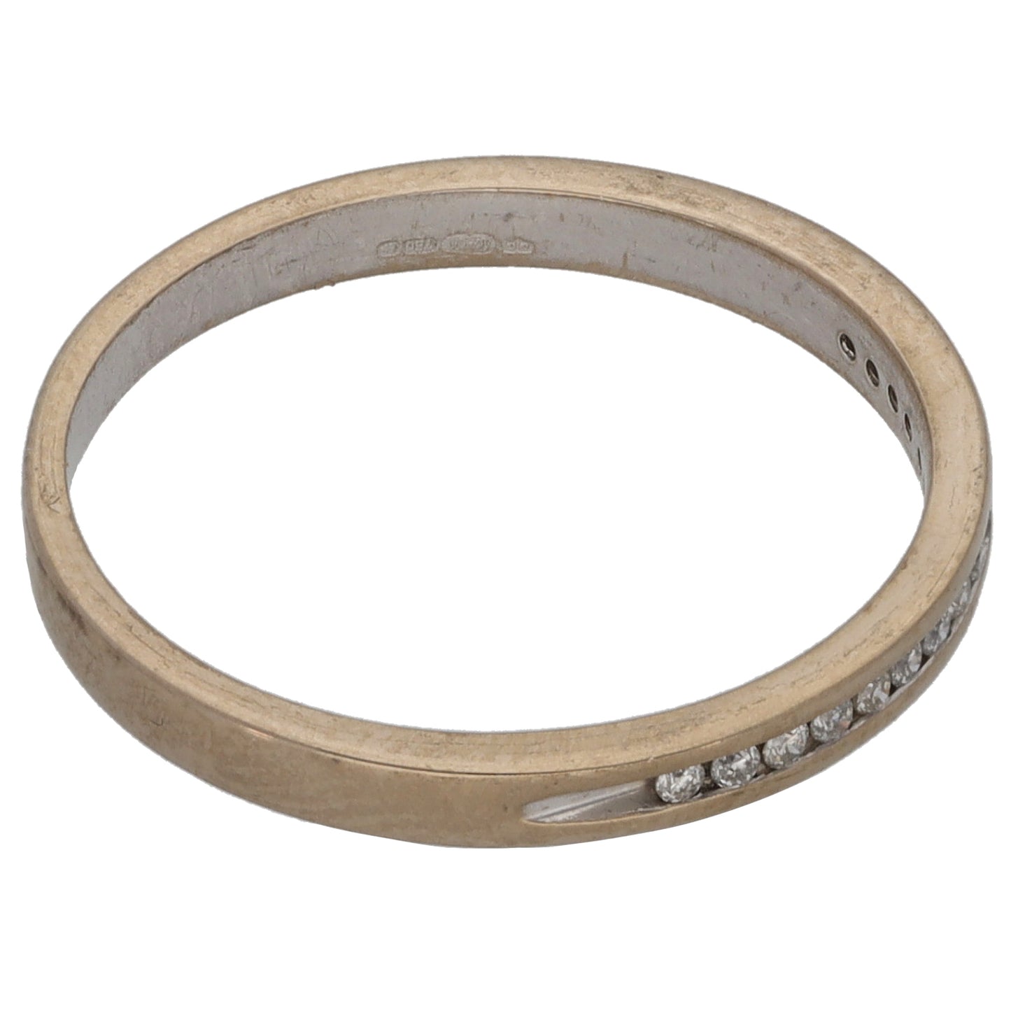 18ct White Gold 0.08ct Diamond Half Eternity Ring Size K