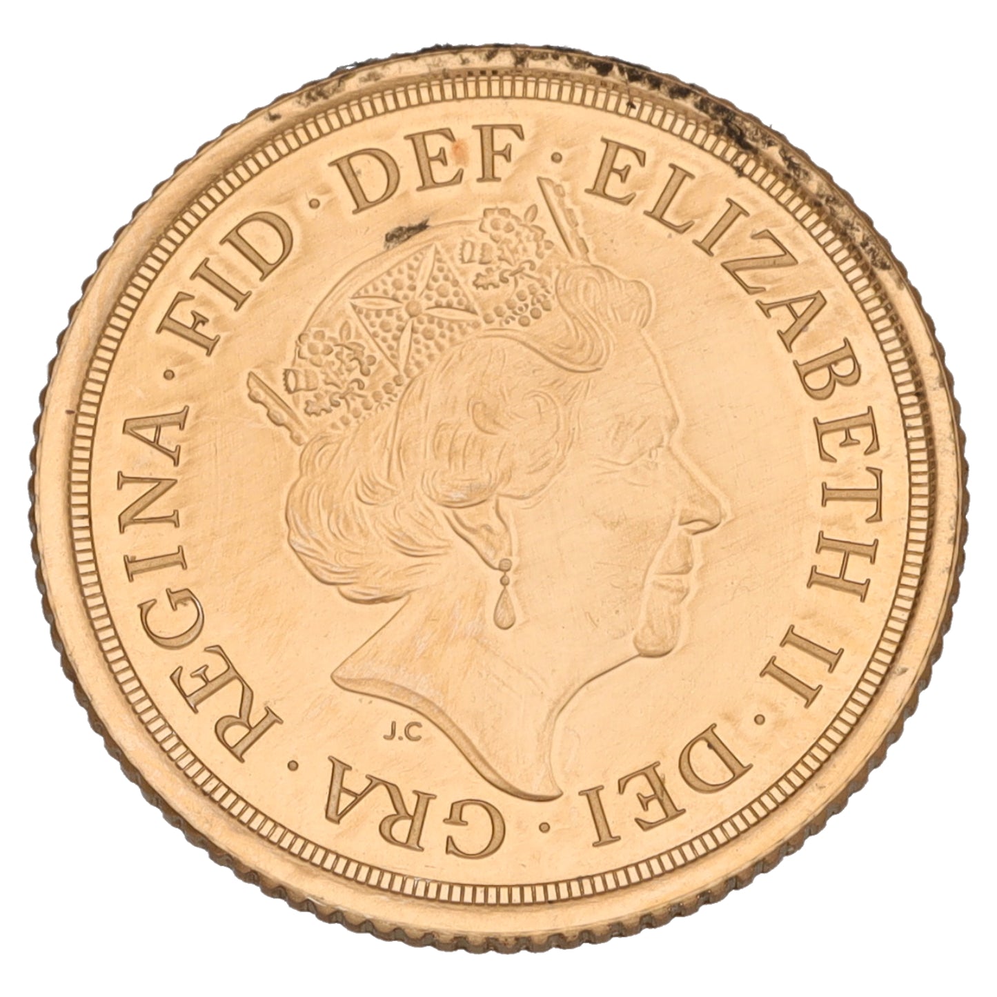 22ct Gold Queen Elizabeth II Half Sovereign Coin 2018