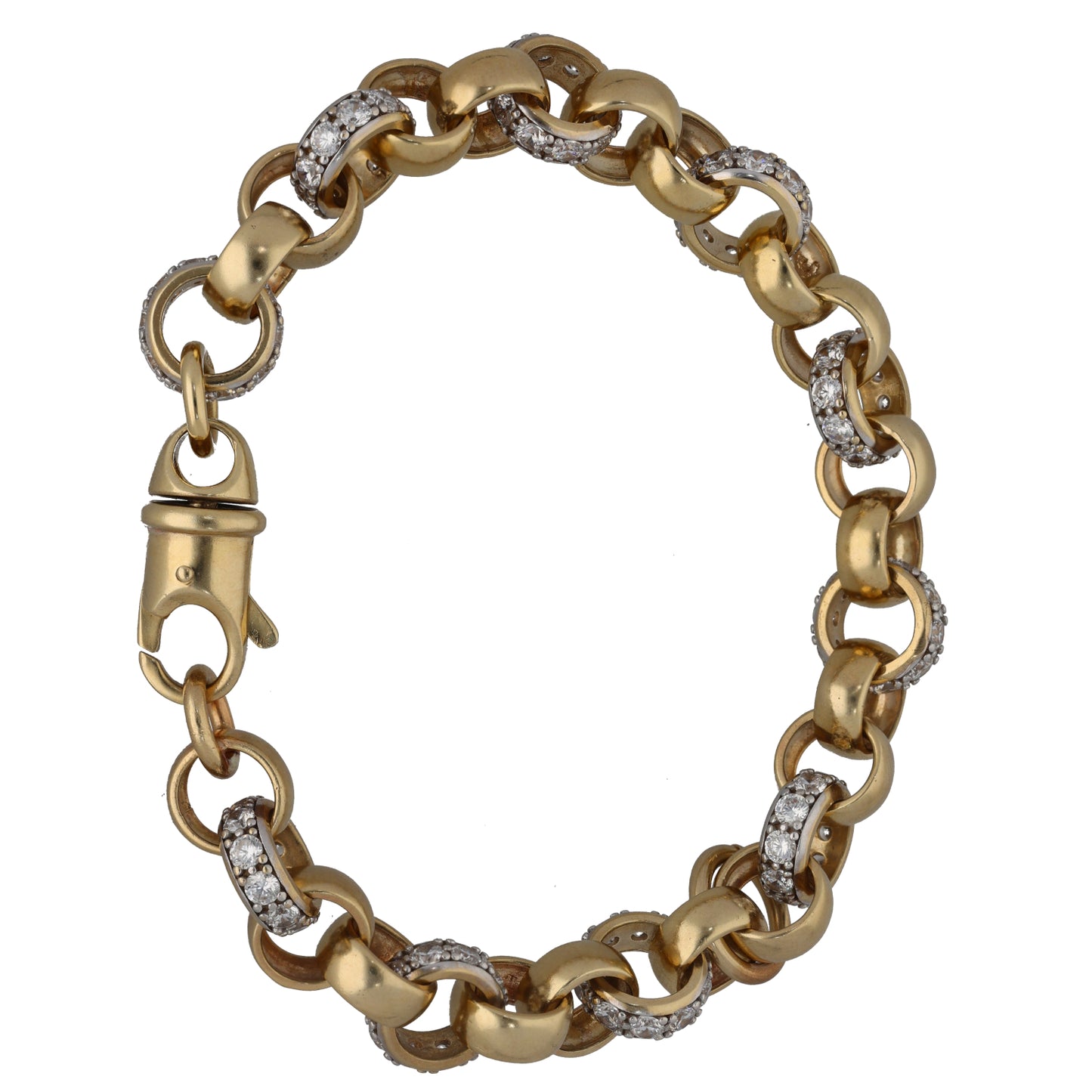 9ct Gold Cubic Zirconia Belcher Bracelet