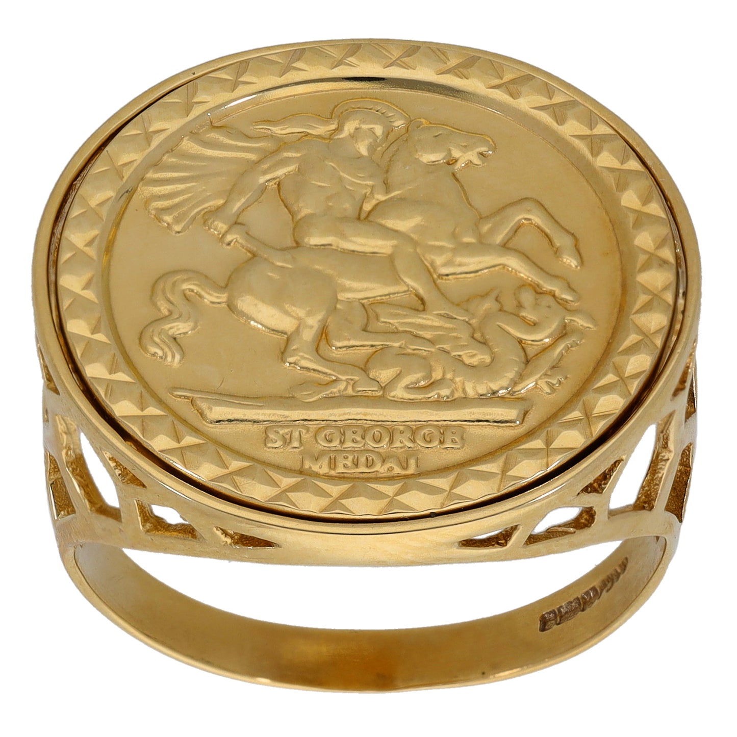 9ct Gold St George Ring Size Y