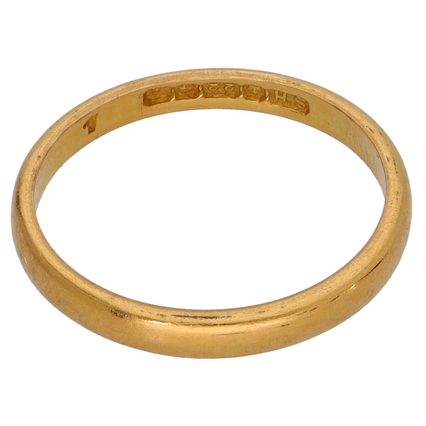 22ct Gold Plain Wedding Ring Size M