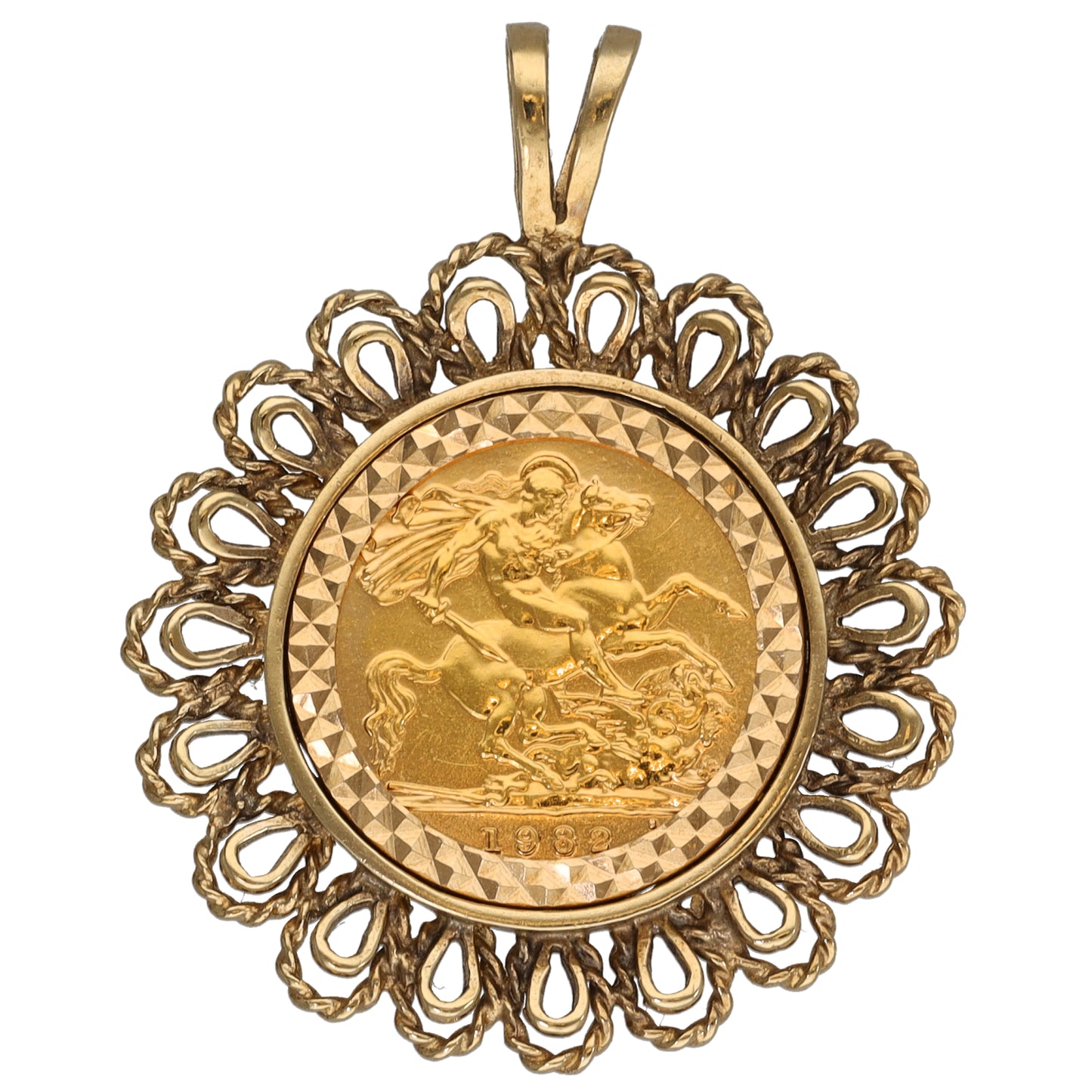 9ct Gold Half Sovereign Coin Pendant