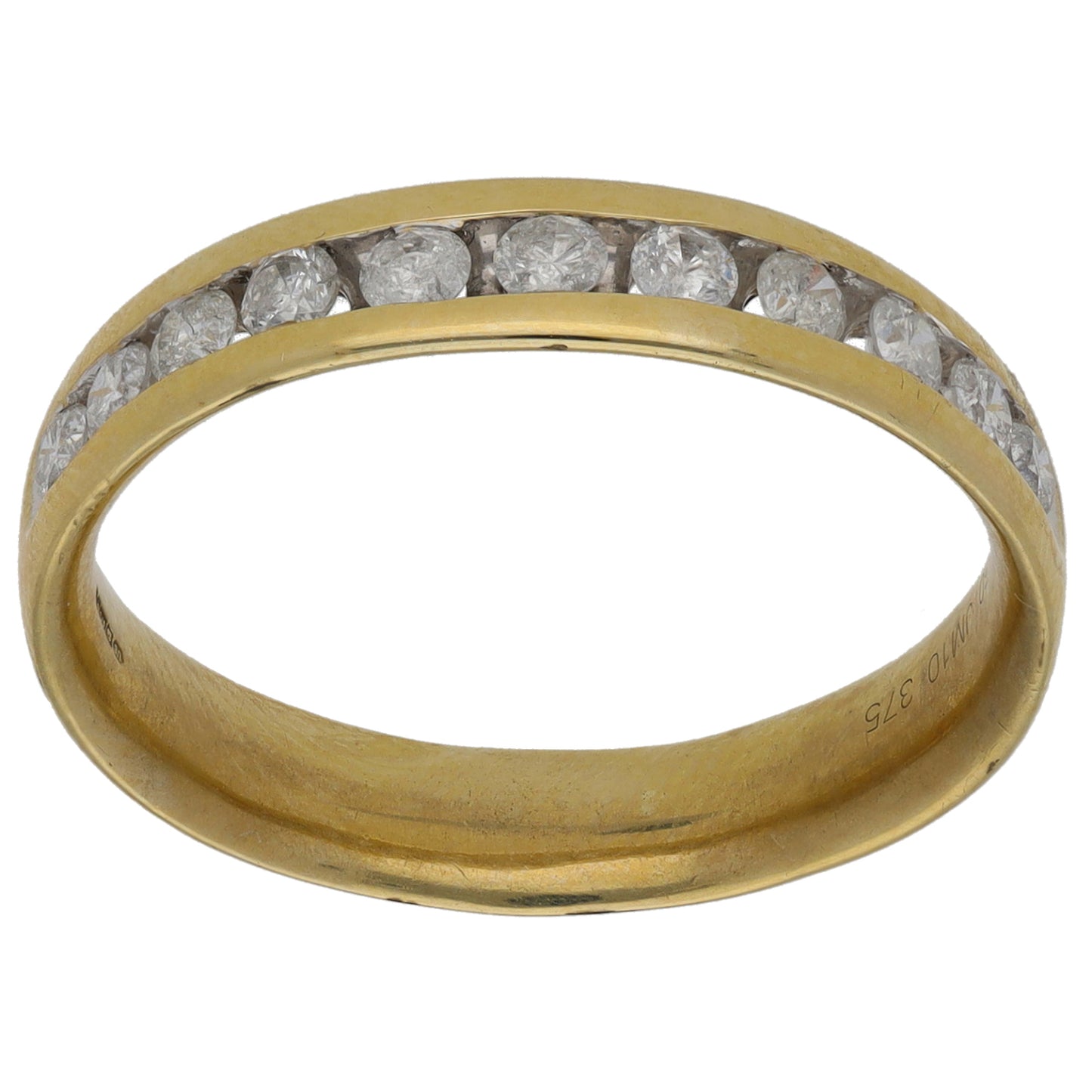 9ct Gold 0.50ct Diamond Half Eternity Ring Size P
