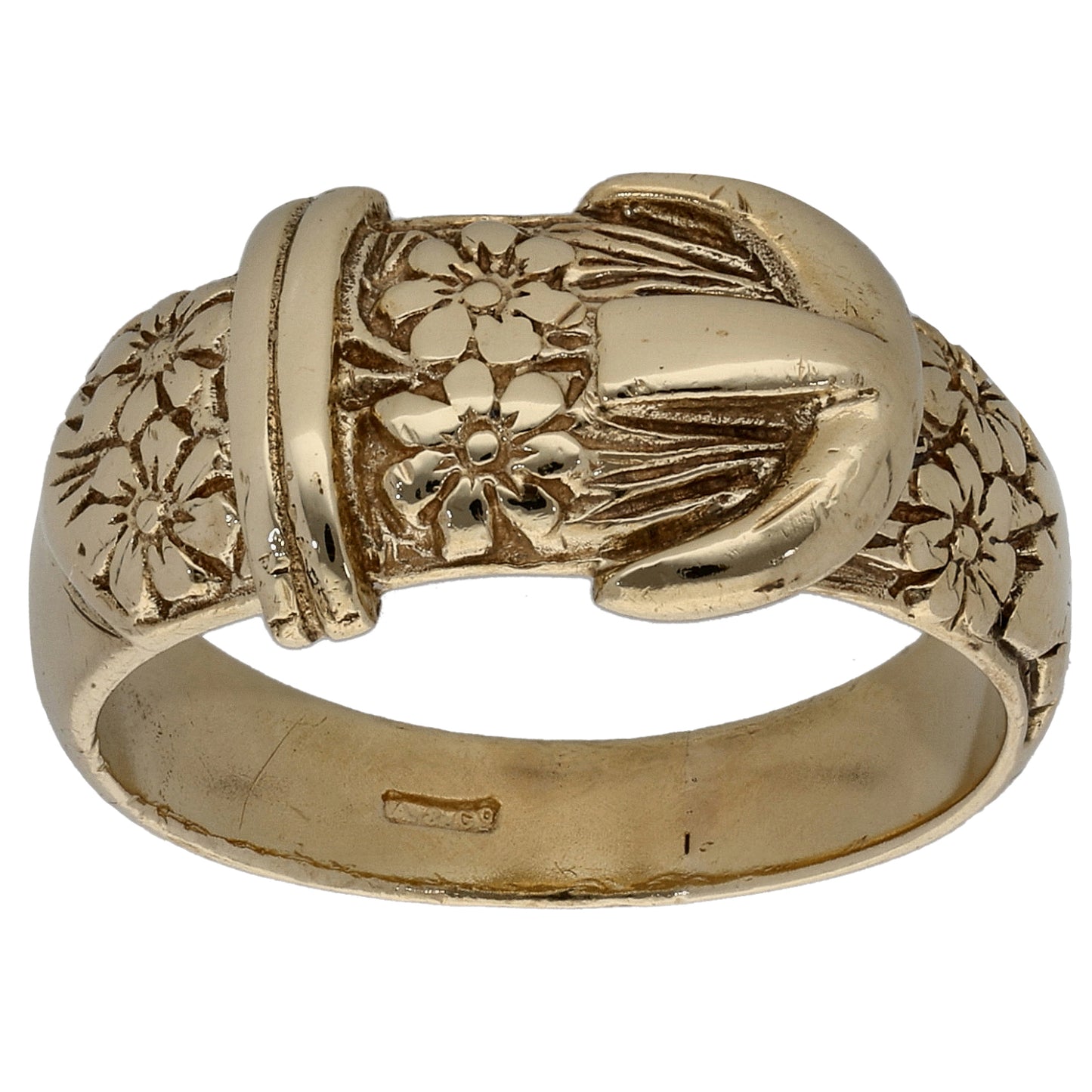9ct Gold Buckle Ring Size R