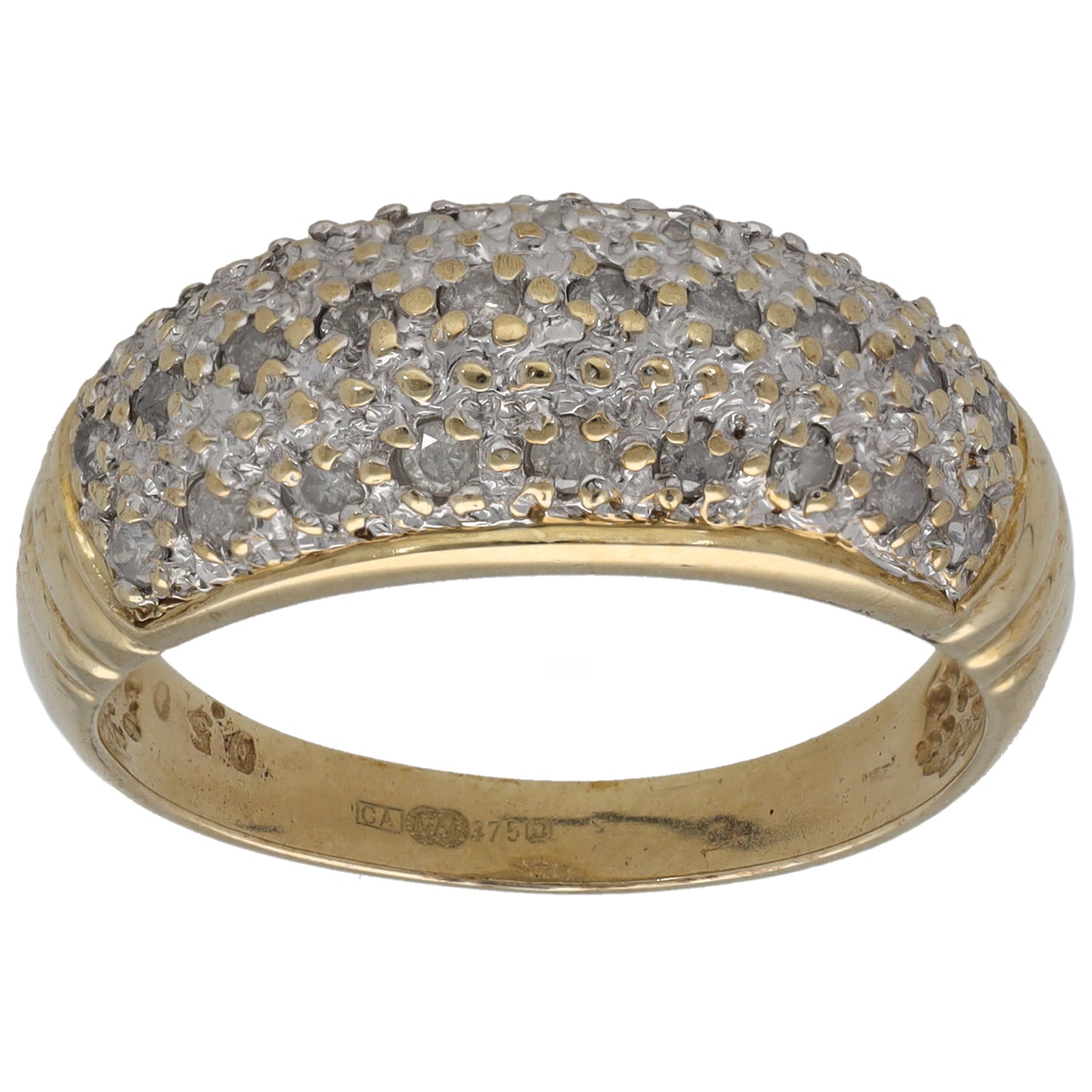 9ct Gold 0.50ct Diamond Dress/Cocktail Ring Size P