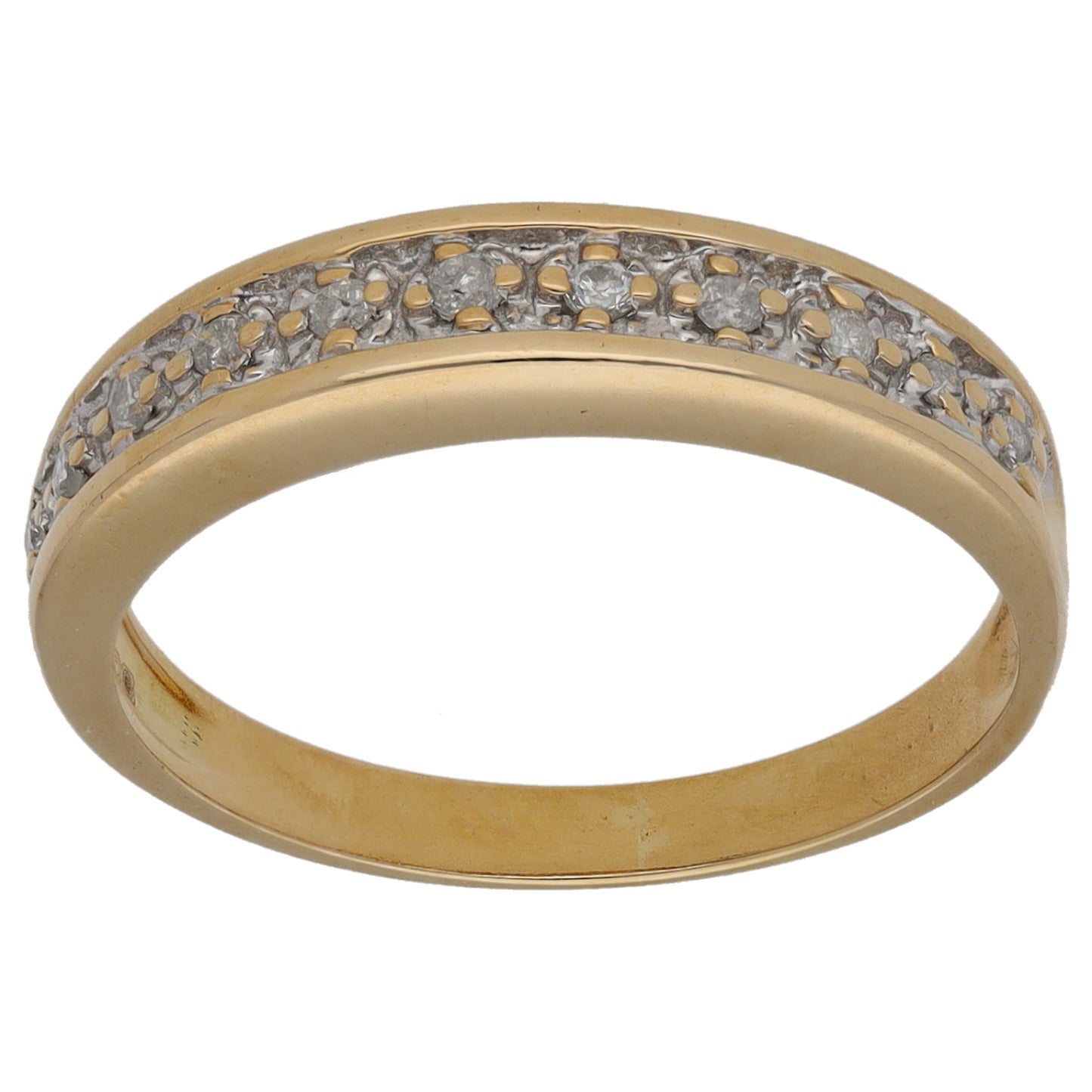 9ct Gold 0.11ct Diamond Half Eternity Ring Size L