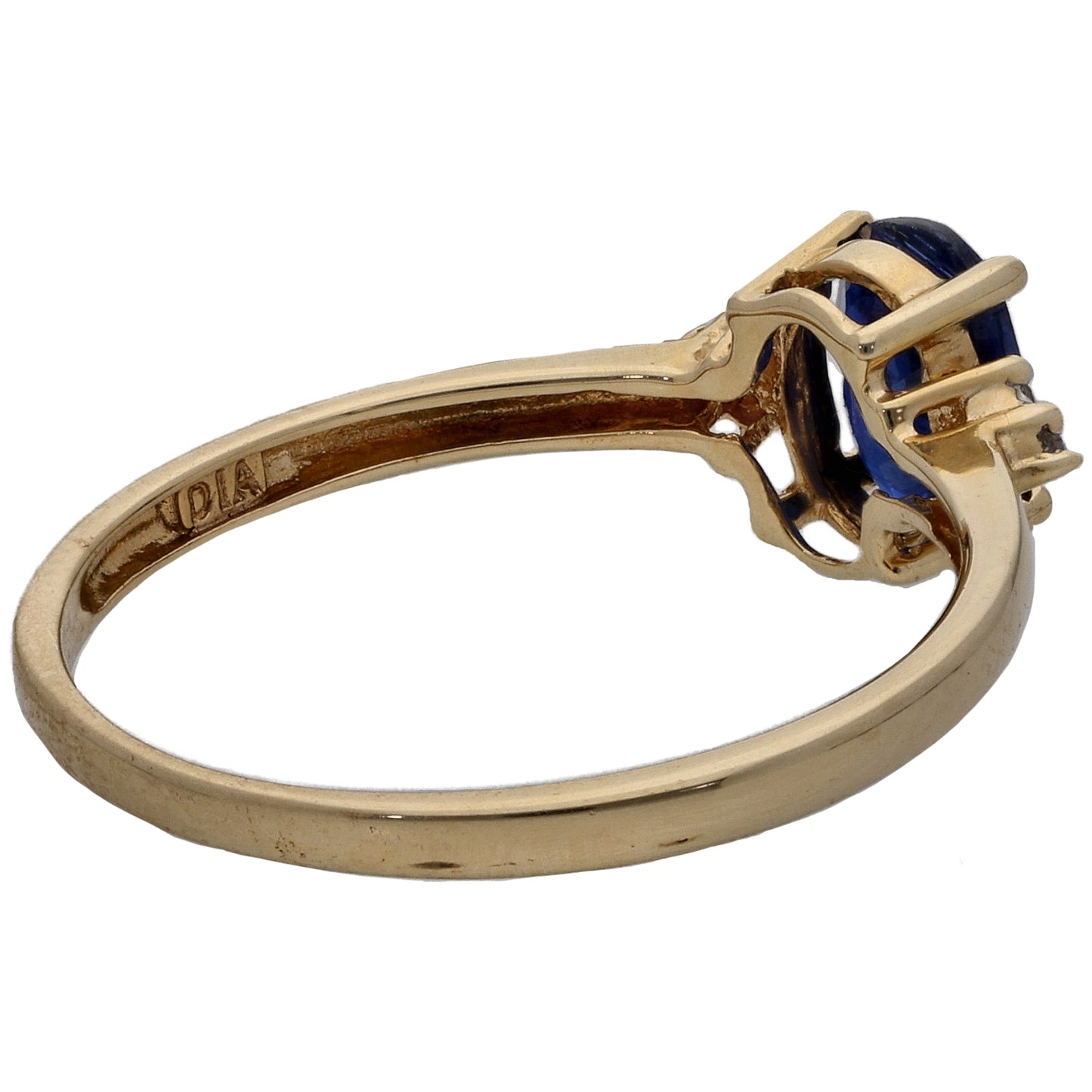9ct Gold Kyanite & 0.03ct Diamond Dress/Cocktail Ring Size P