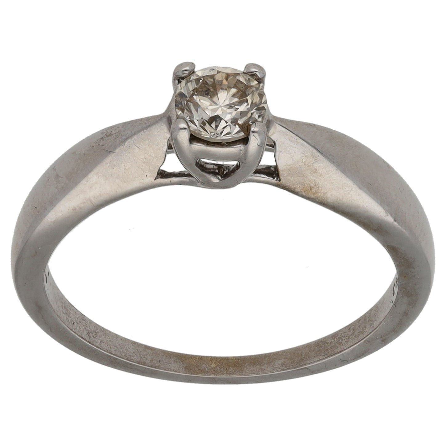 9ct White Gold 0.40ct Diamond Solitaire Ring Size M