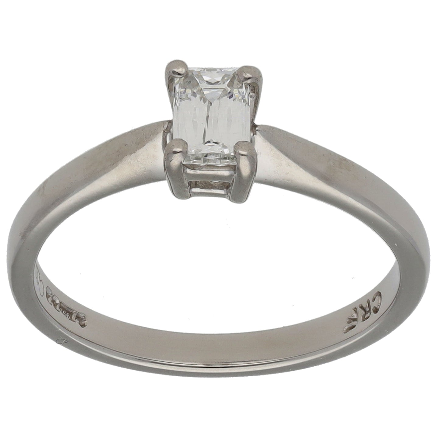 Platinum 0.40ct Diamond Solitaire Ring Size M