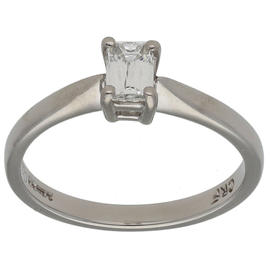 Platinum 0.40ct Diamond Solitaire Ring Size M